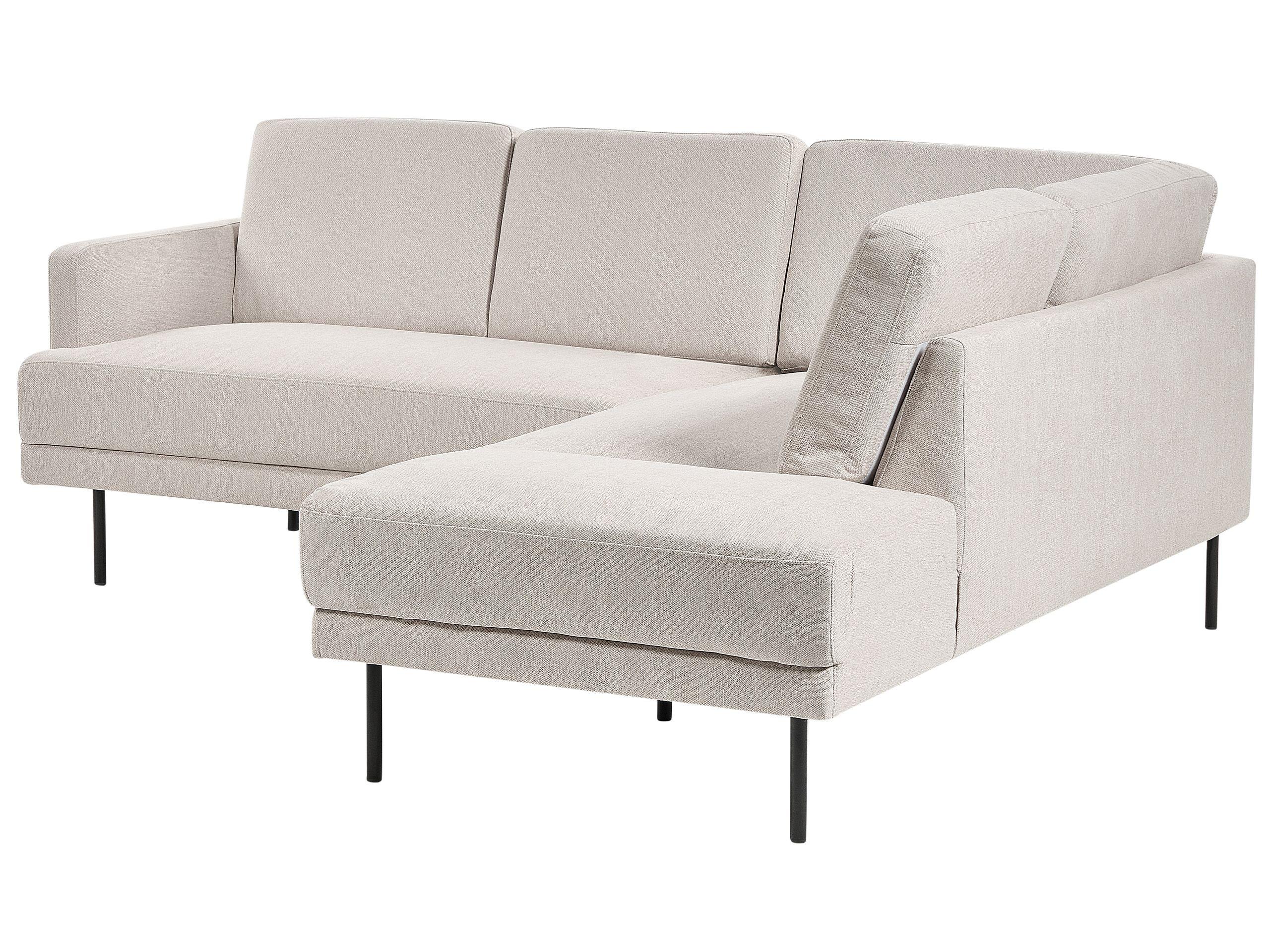 Beliani Linksseitiges Ecksofa aus Polyester Minimalistisch BREDA