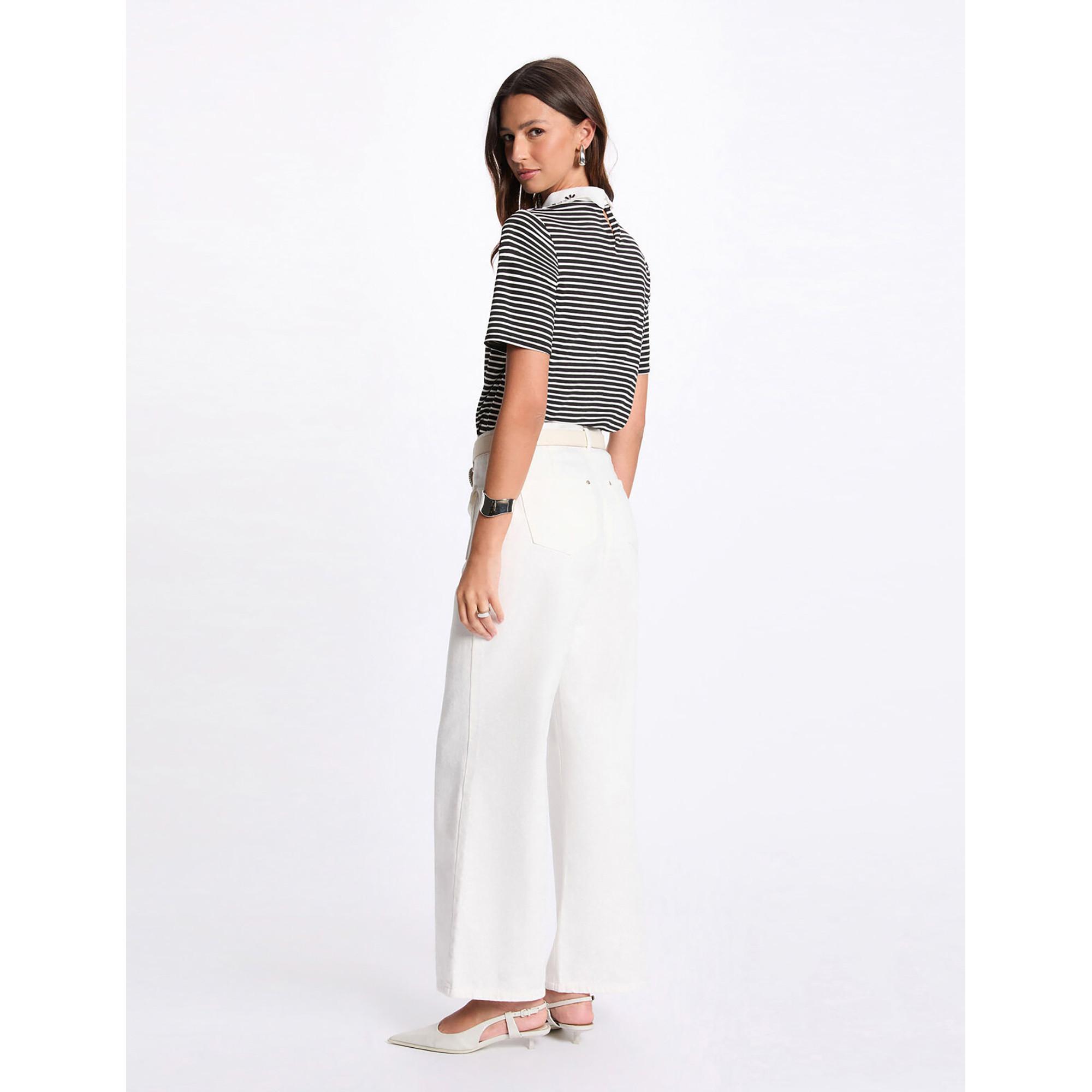 MORGAN Gestreiftes T-Shirt mit verziertem Kragen