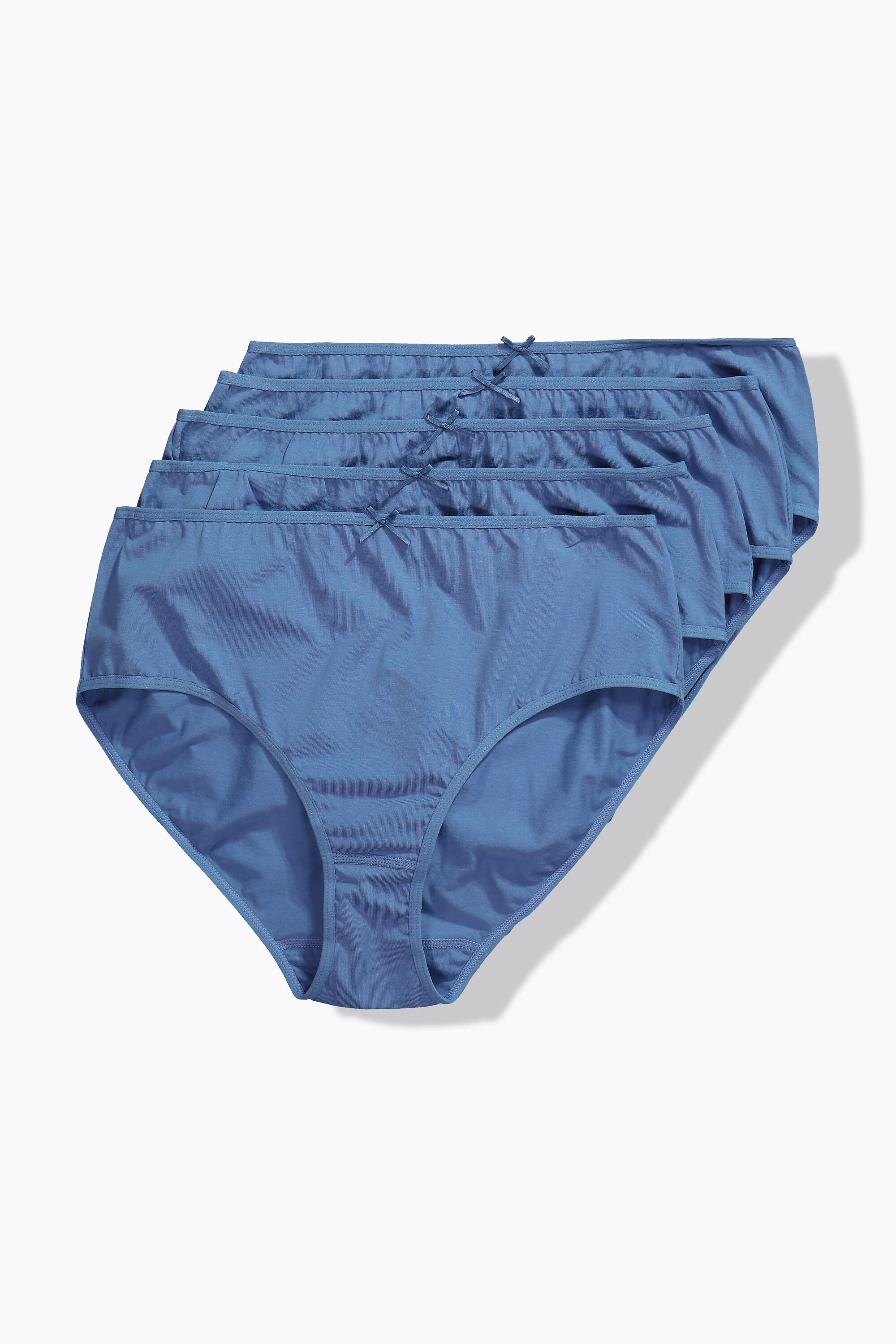 Ulla Popken Midislips, 5er-Pack, einfarbig helles segelblau