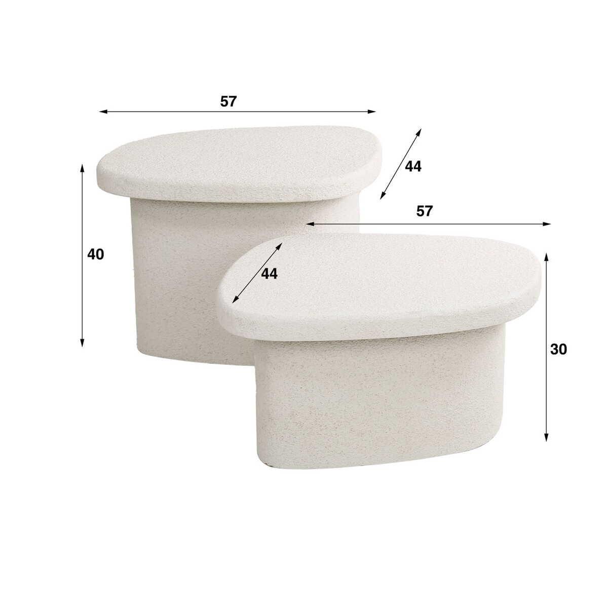 mutoni Couchtisch Stone Organic (2er-Set)