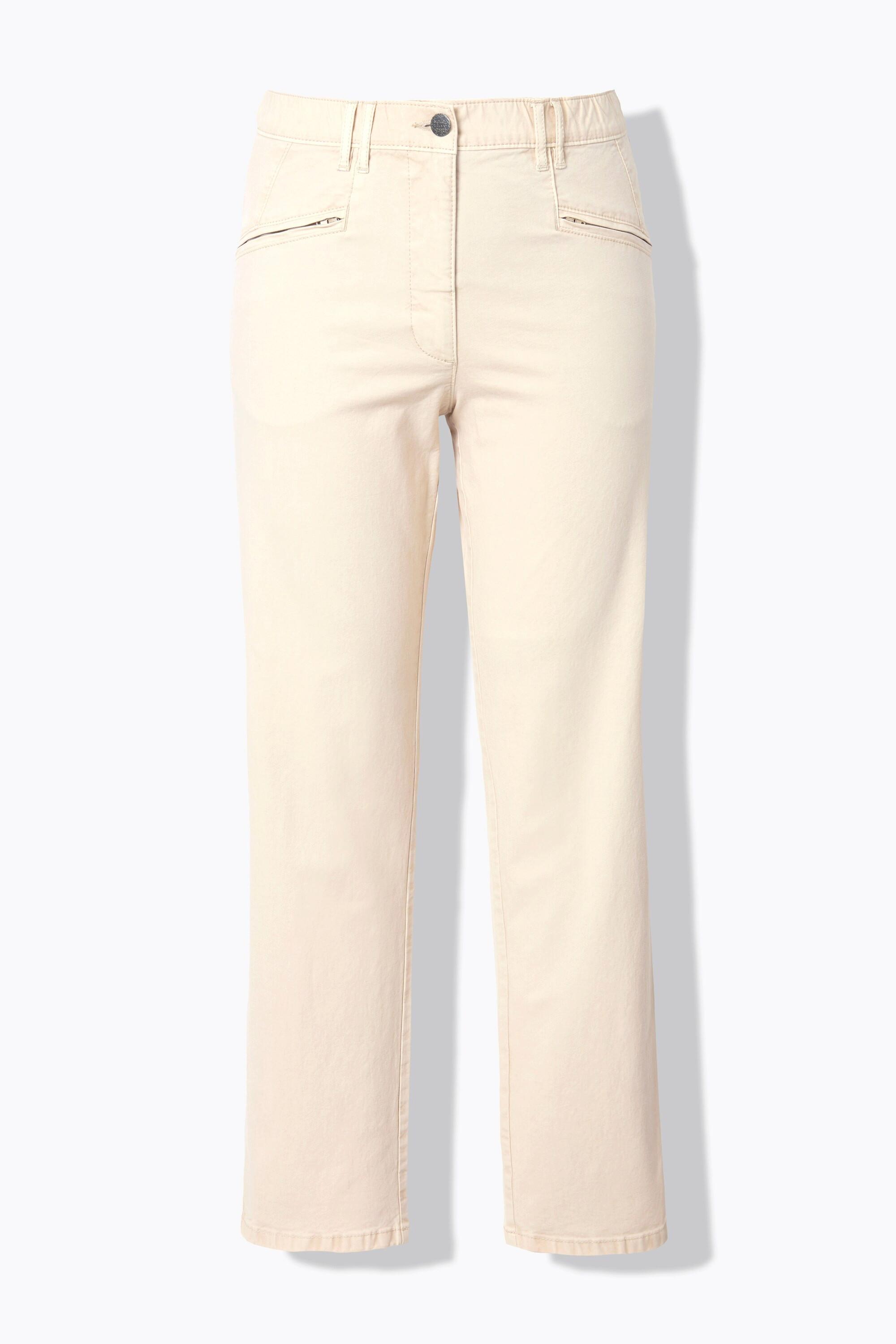 Ulla Popken Hose Mony, konisches Bein, Zipptaschen, Stretch