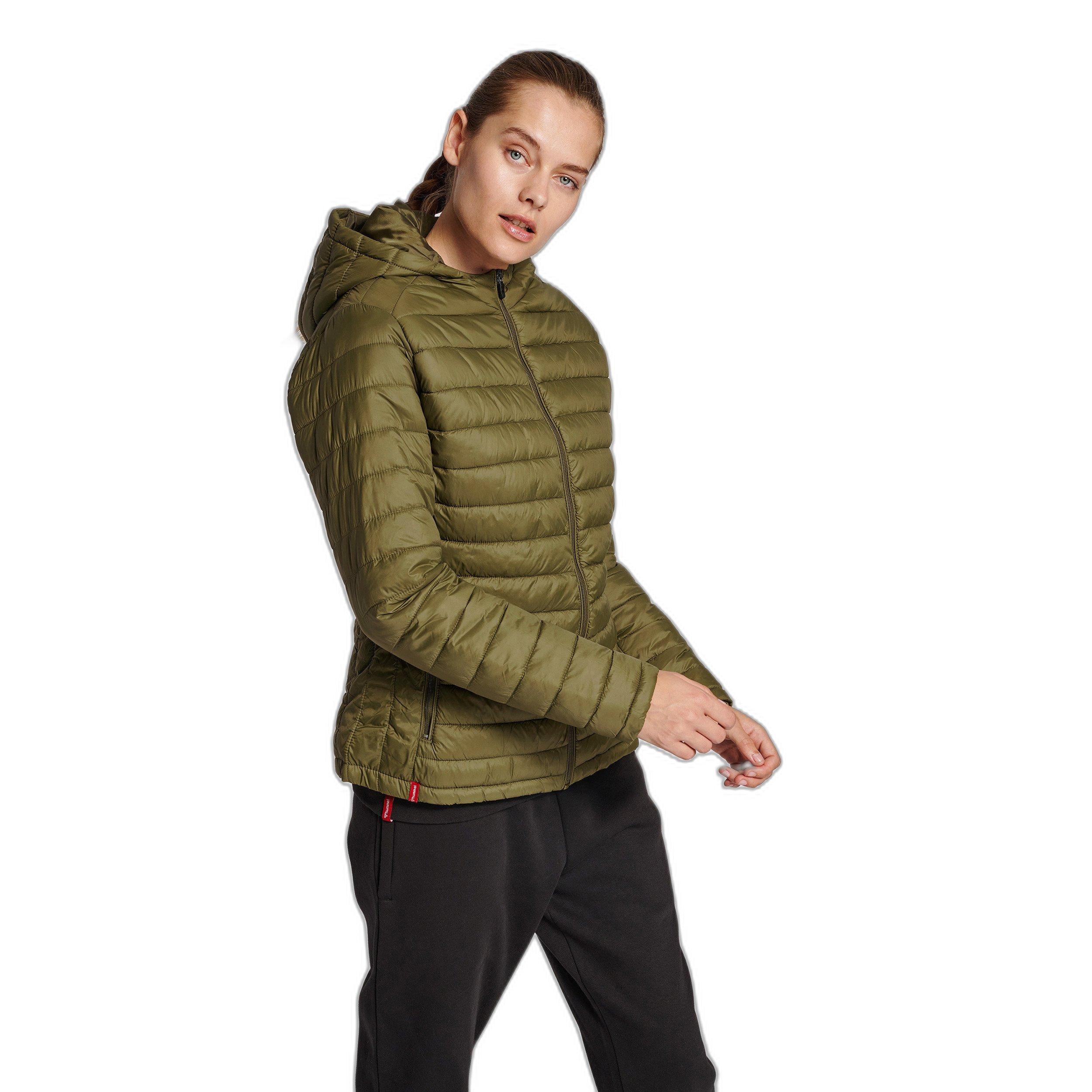 Hummel daunenjacke mit kapuze, damen red