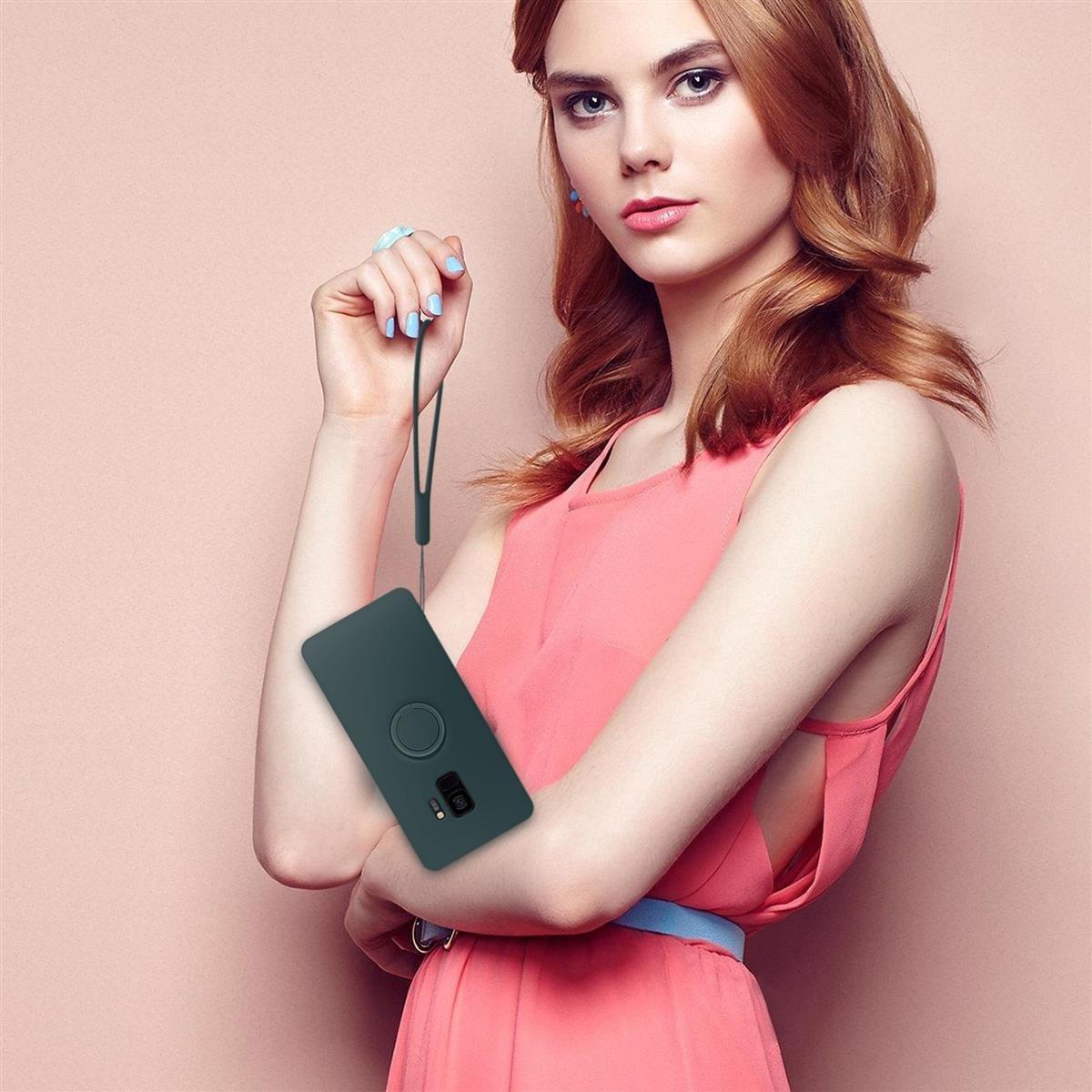 Cadorabo Hülle für Samsung Galaxy S9 TPU Silikon mit Ring Liquid