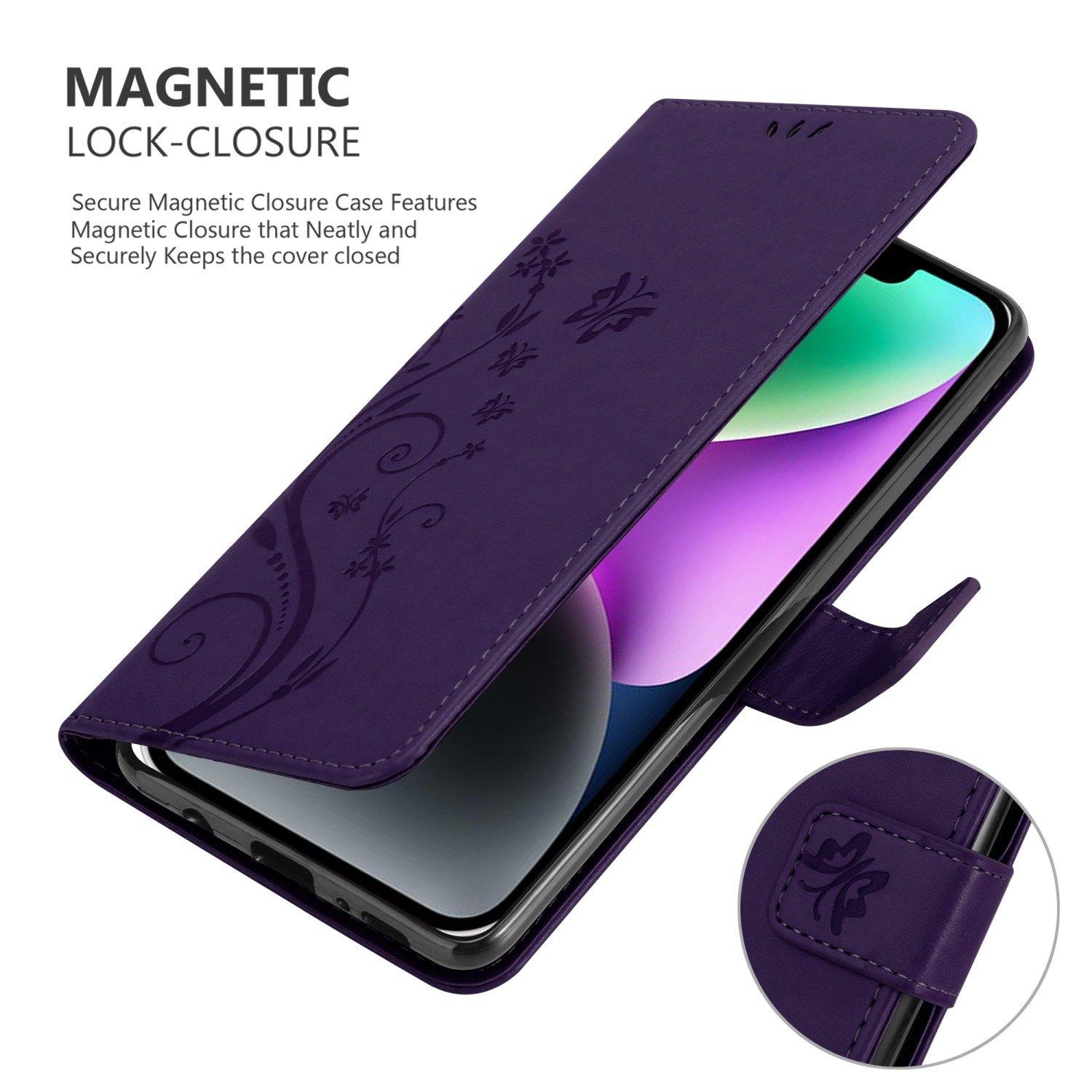 Cadorabo Hülle für Apple iPhone 14 PLUS Blumen Design Magnetverschluss