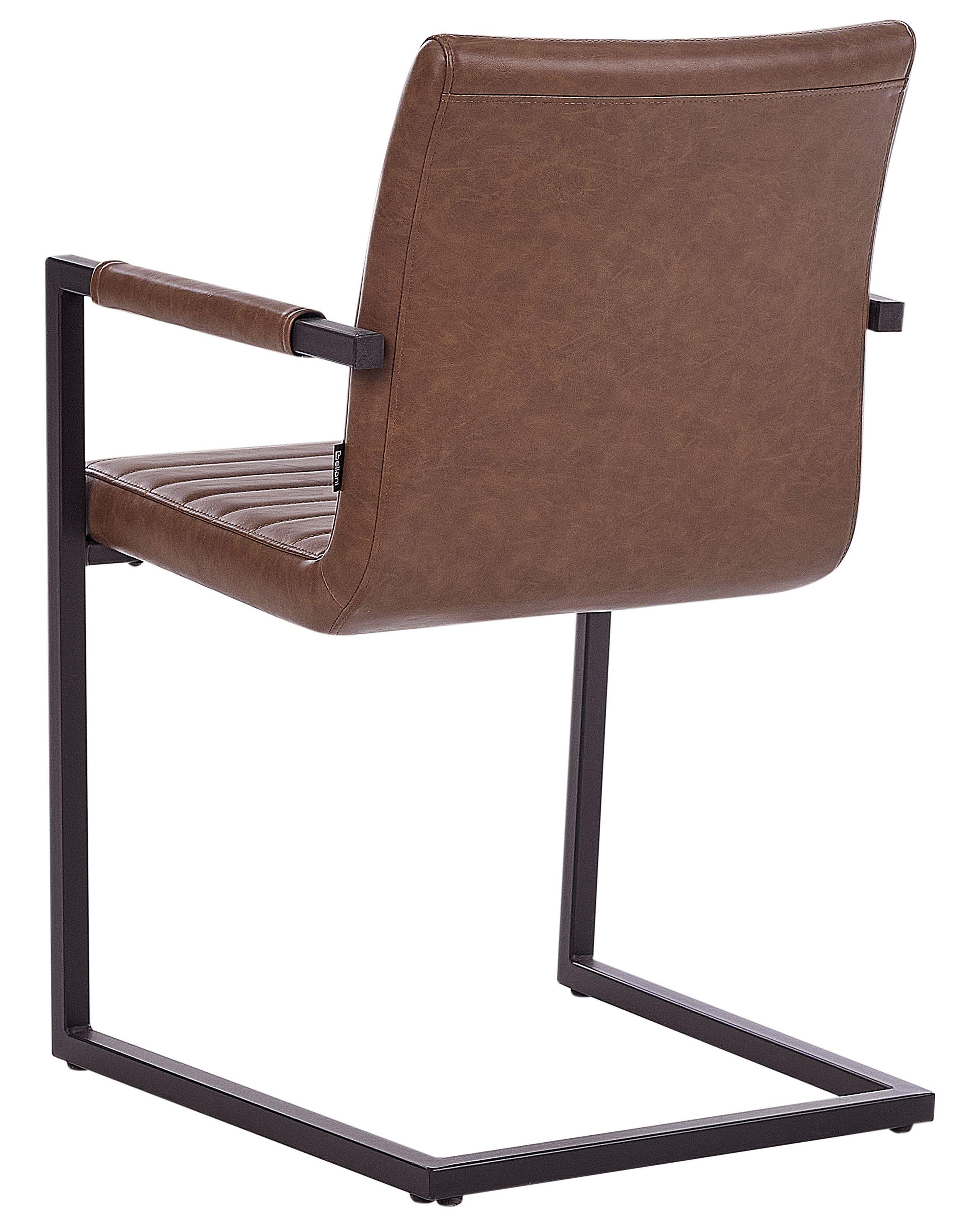 Beliani Konferenzstuhl 2er Set aus Kunstleder Retro BUFORD