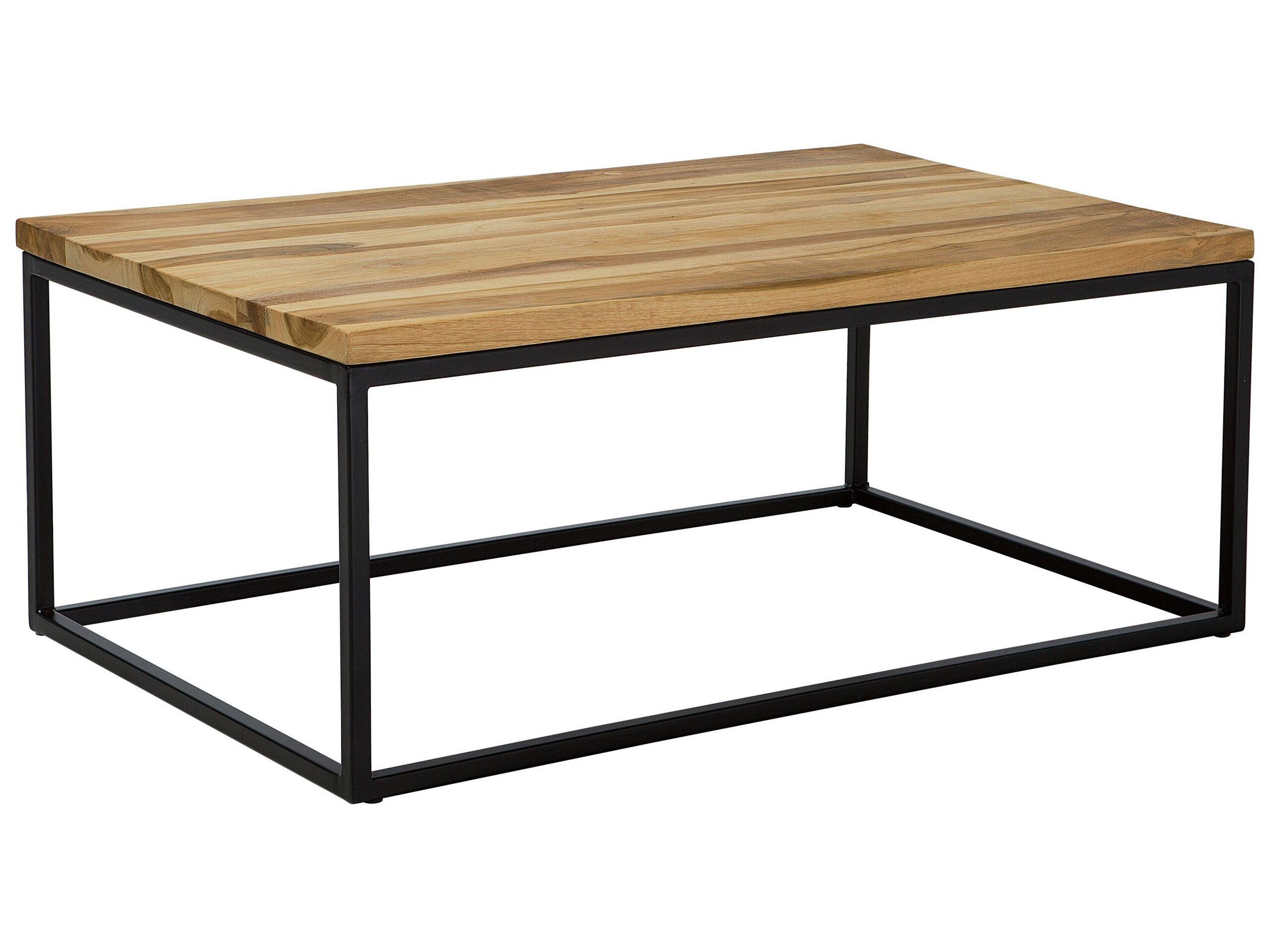 Beliani Couchtisch aus Teakholz Industriell PROVO