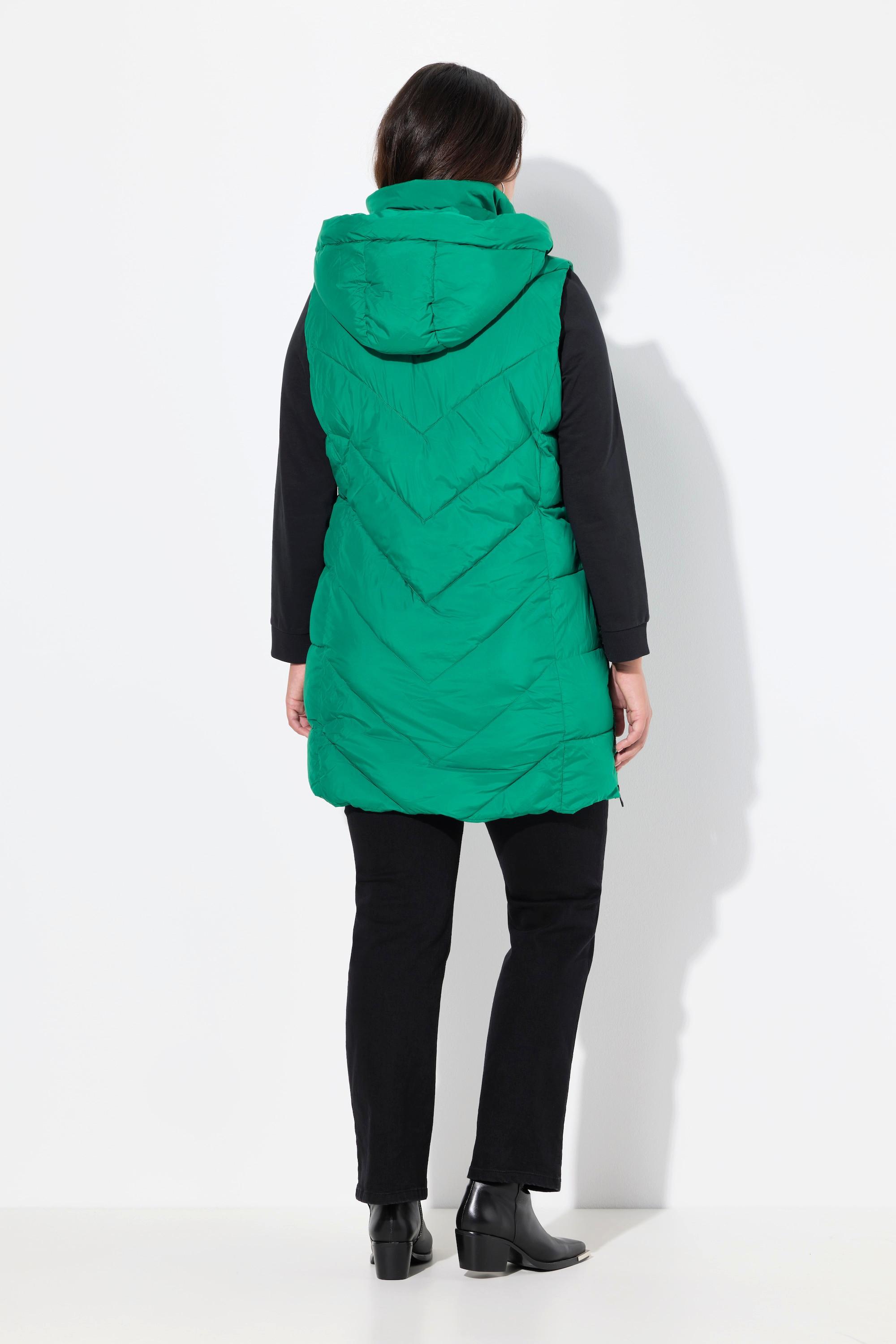 Ulla Popken HYPRAR Long-Steppweste, wasserabweisend, 2-Wege-Zipper