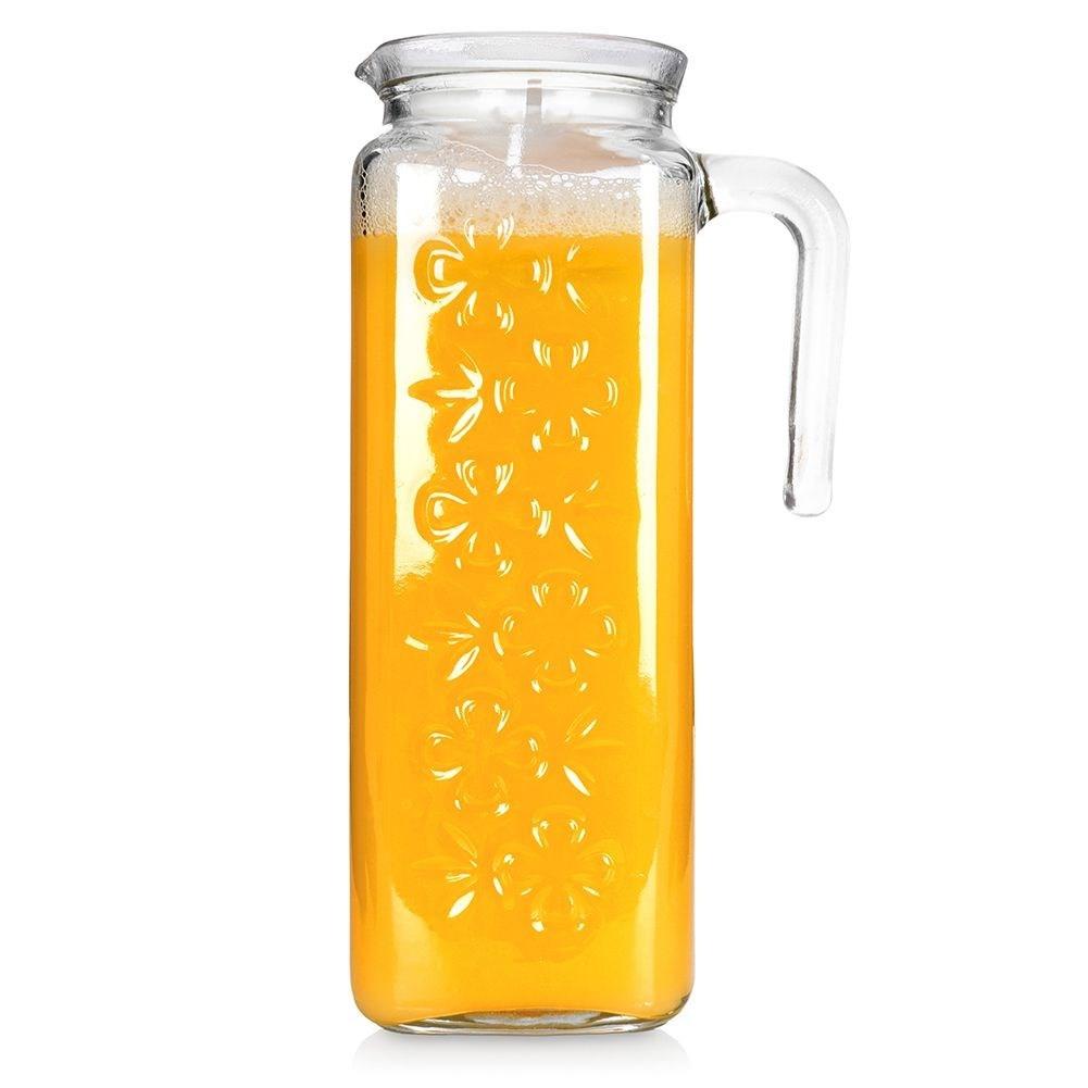 Orion Vielseitiger Glaskrug mit Kunststoffdeckel für Getränke