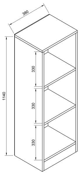 VCM Holz Aufbewahrung Stand Regal Bücherregal Deko Bücher Standregal Dilos S 3-fach