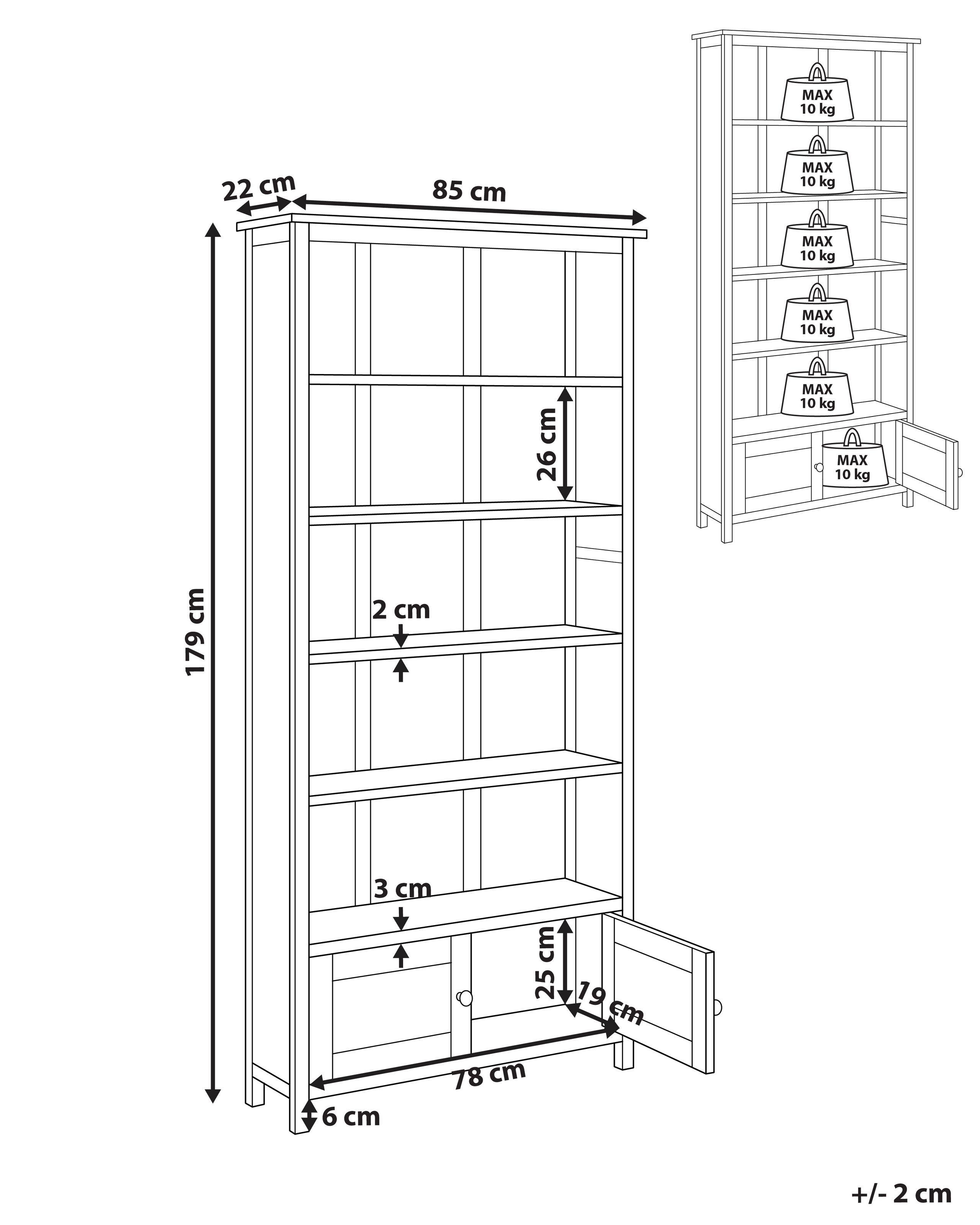 Beliani Bücherregal aus Sassafrasholz Rustikal SALTON