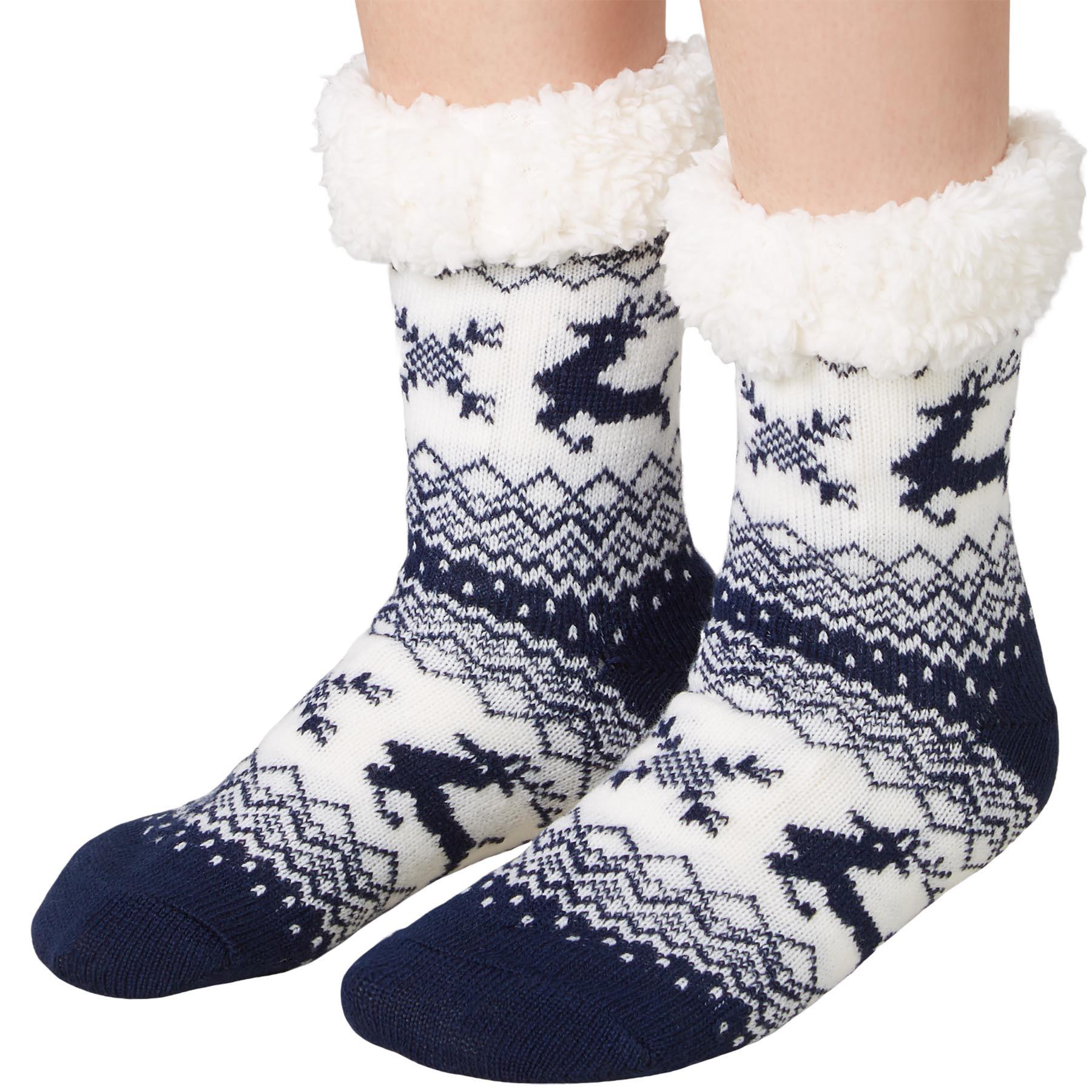 Tectake Kuschelsocken mit Rentier-Motiv-weiss