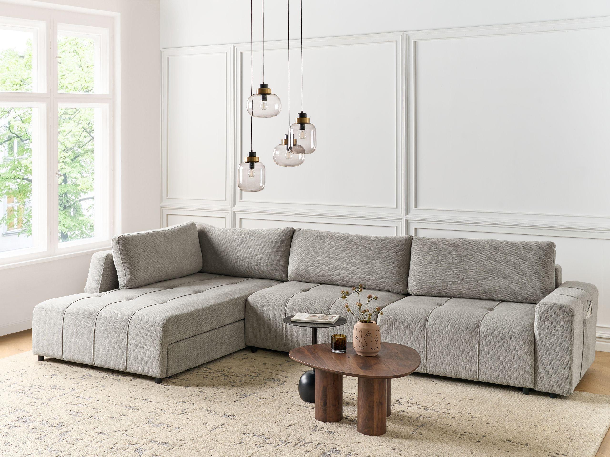 Beliani Rechtsseitiges Ecksofa aus Polyester Modern INNVIK