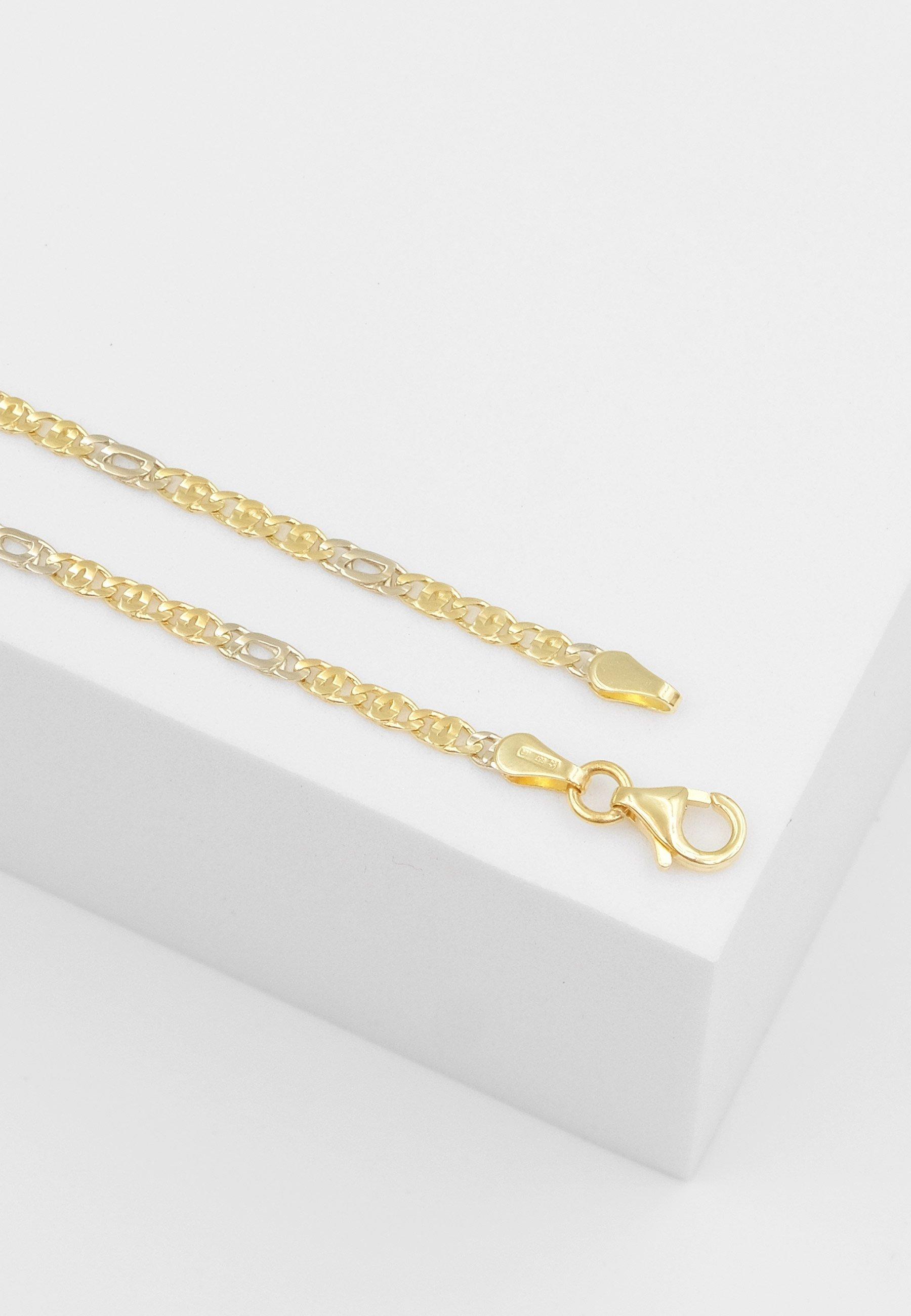 MUAU Schmuck Collier Fantasie Bicolor Gelb-/Weissgold 750, 2.5mm, 50cm