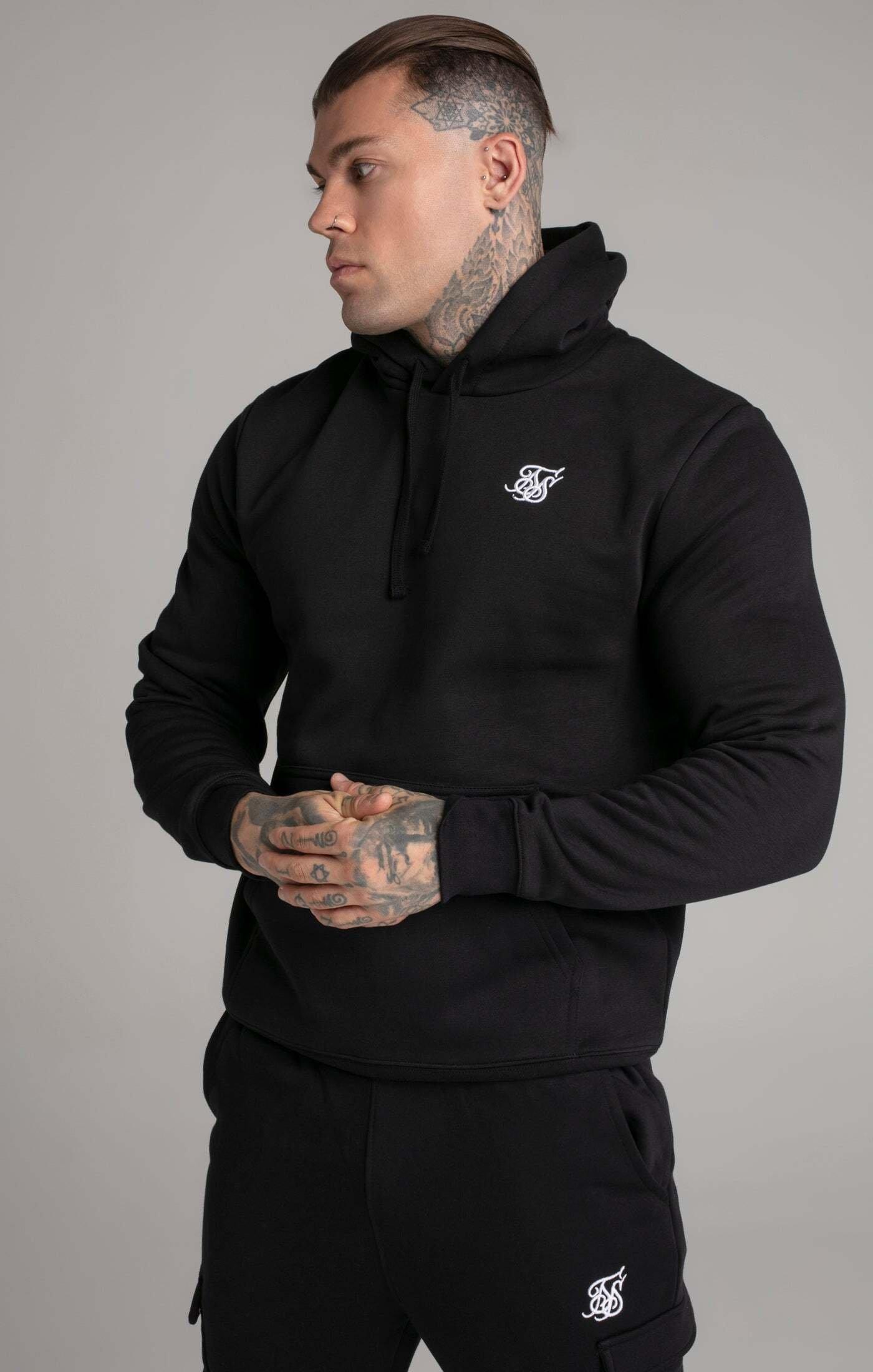 Sik Silk Kapuzenpullover Black Essential Overhead Hoodie