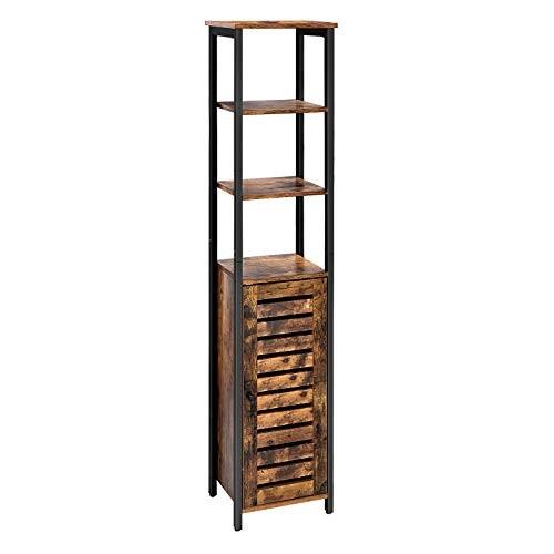 Pricenet Rustikaler industrieller Hochschrank mit Regalen