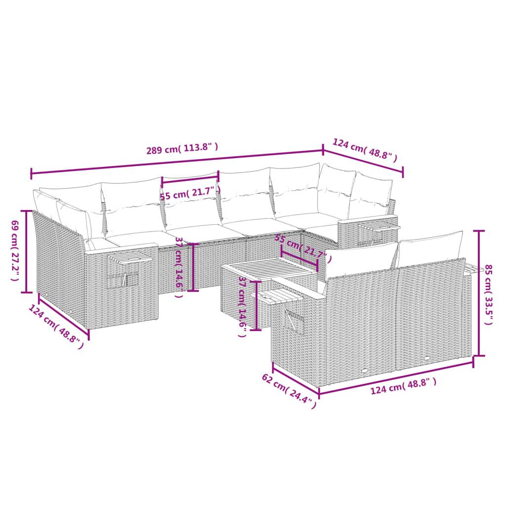 VidaXL Garten sofagarnitur poly-rattan