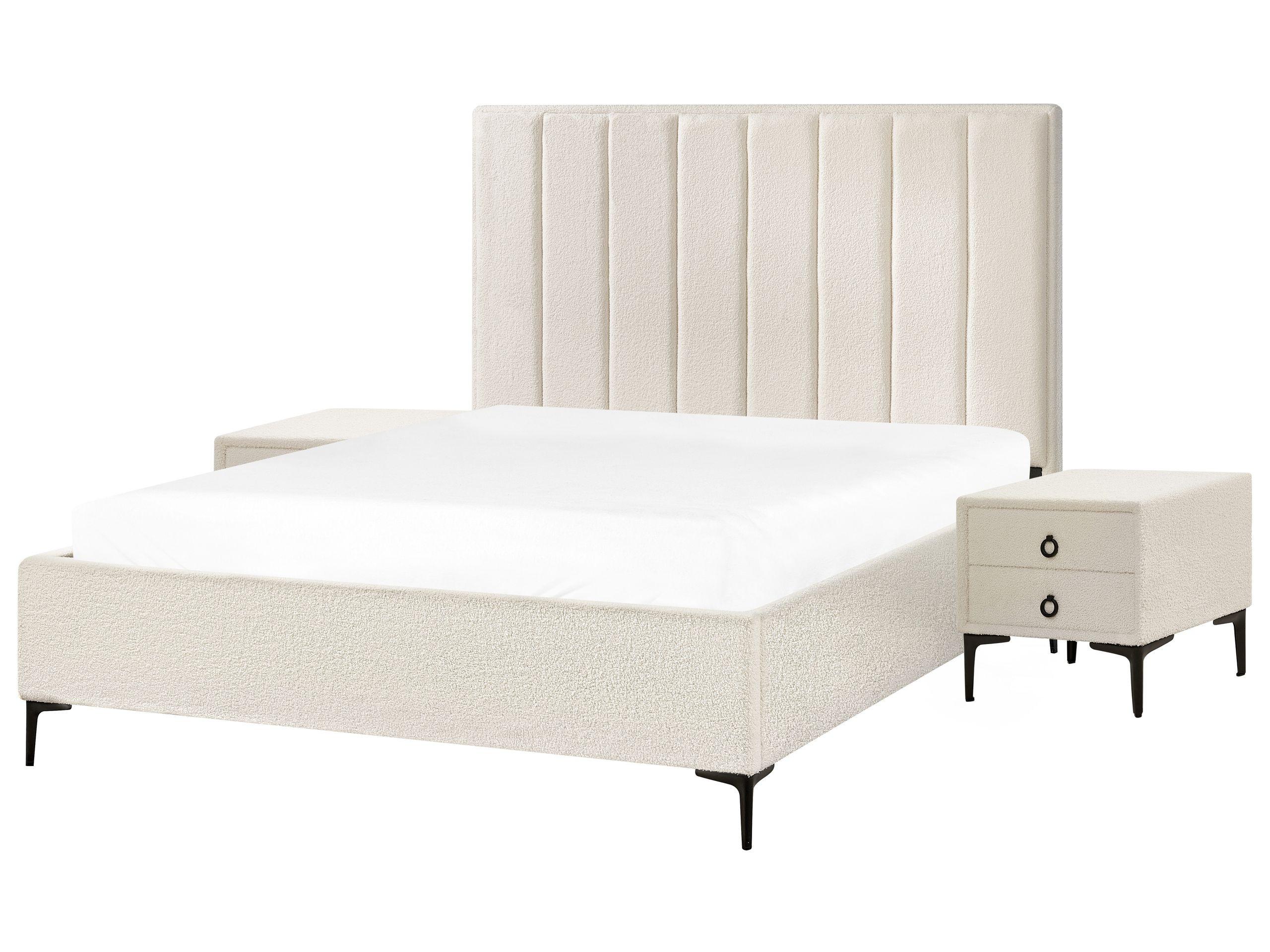 Beliani Schlafzimmer Set aus Bouclé SEZANNE