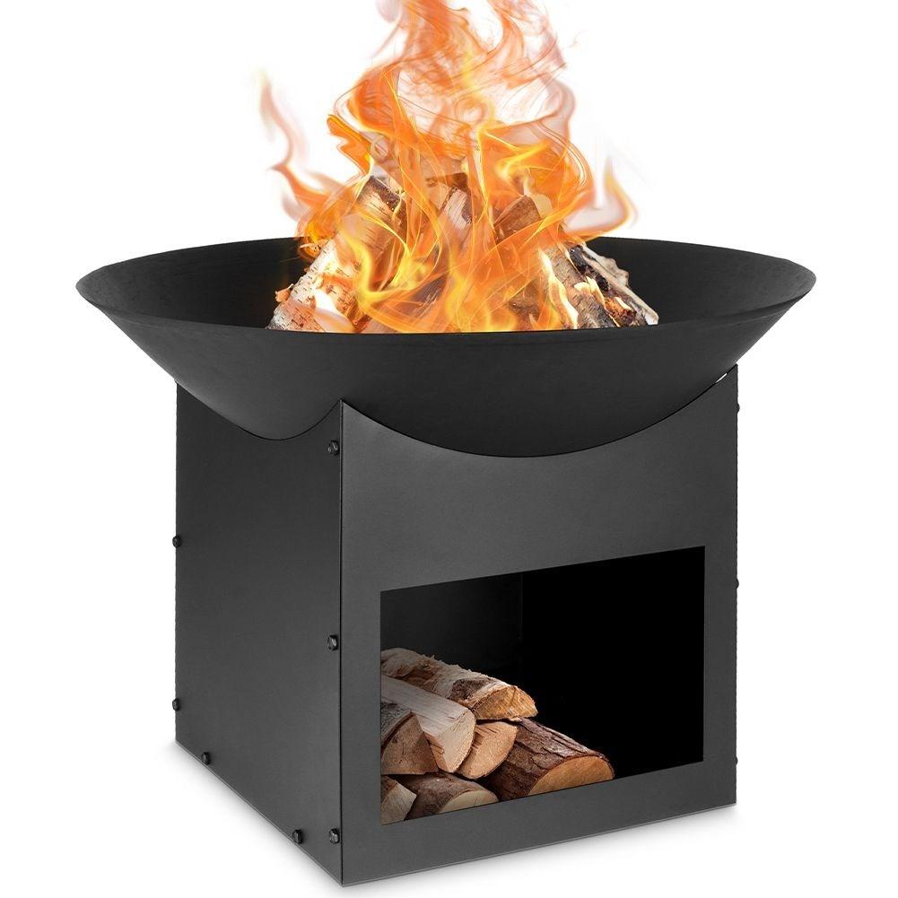 Ambiance Kamin für den Garten mit Holzlager