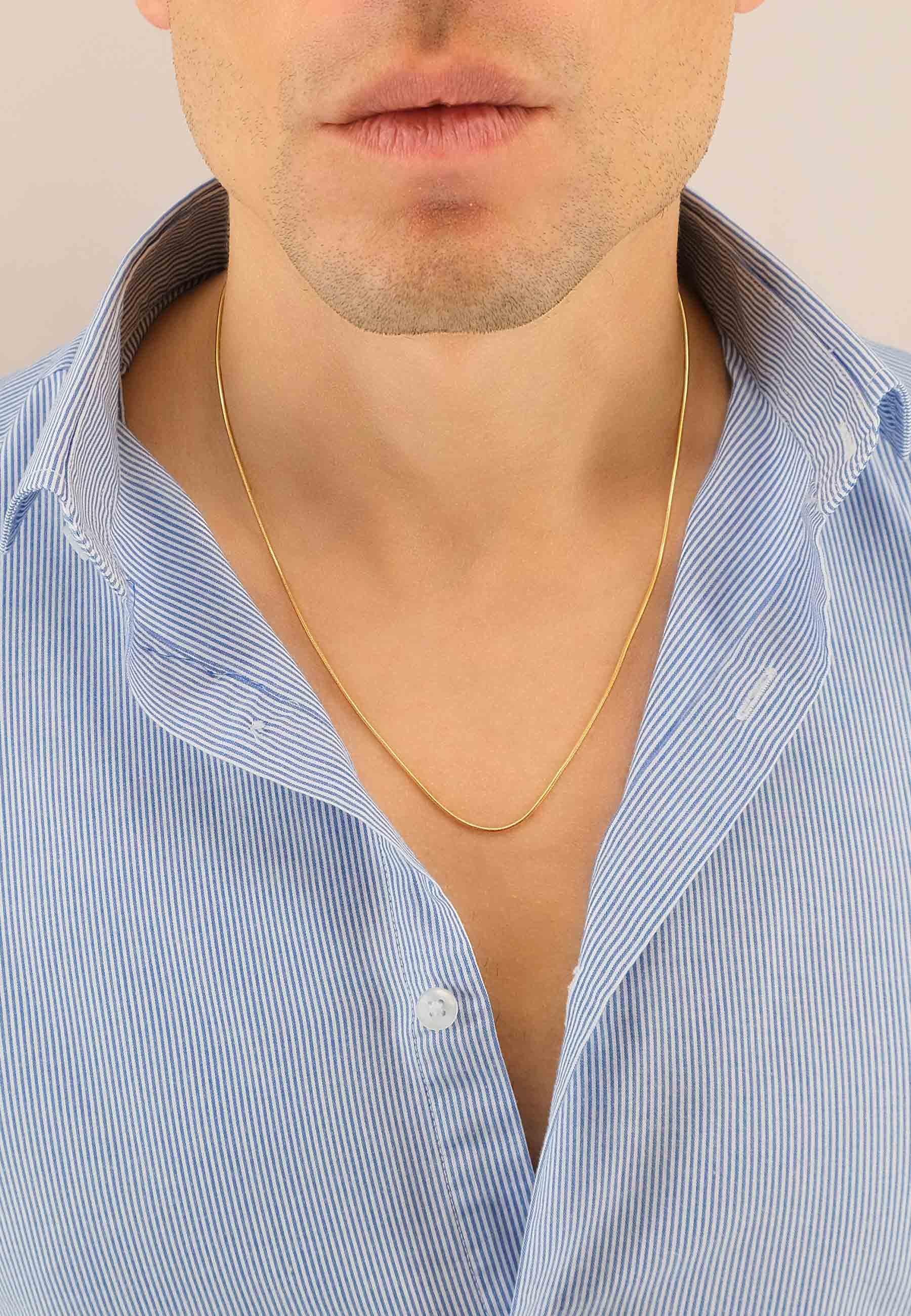 MUAU Schmuck Collier Schlange Gelbgold 750, 1.2mm, 60cm