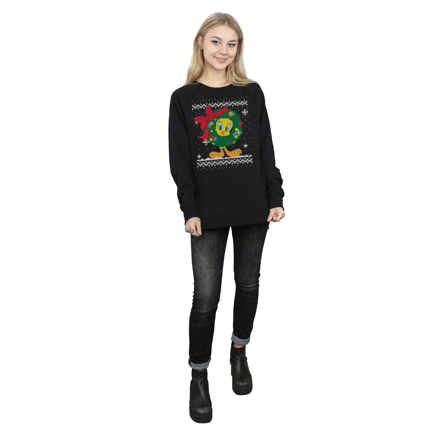 LOONEY TUNES Tweety Pie Christmas Fair Isle Sweatshirt