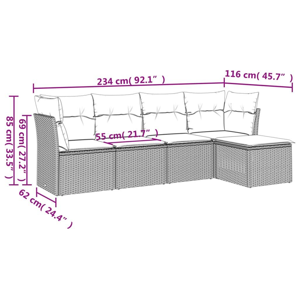 VidaXL Garten sofagarnitur poly-rattan