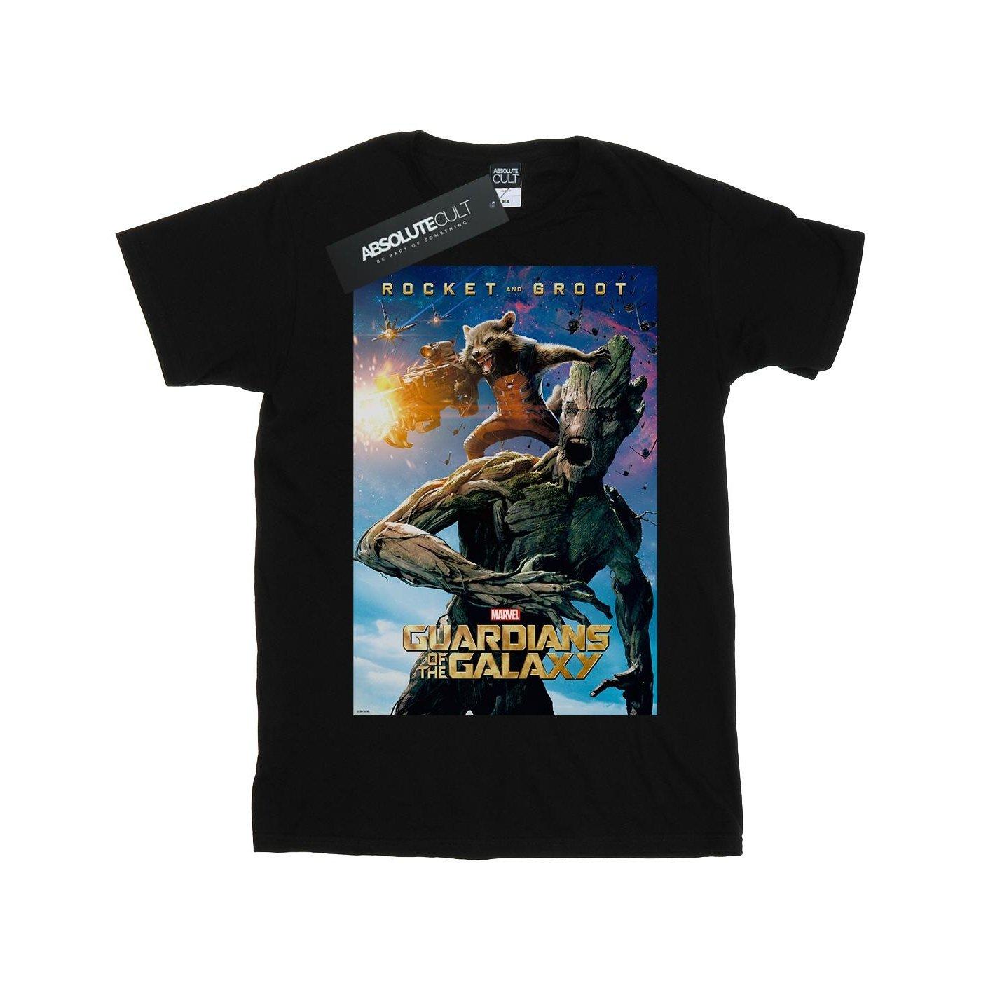 MARVEL Guardians Of The Galaxy Rocket und Groot Grafikdruck T-Shirt