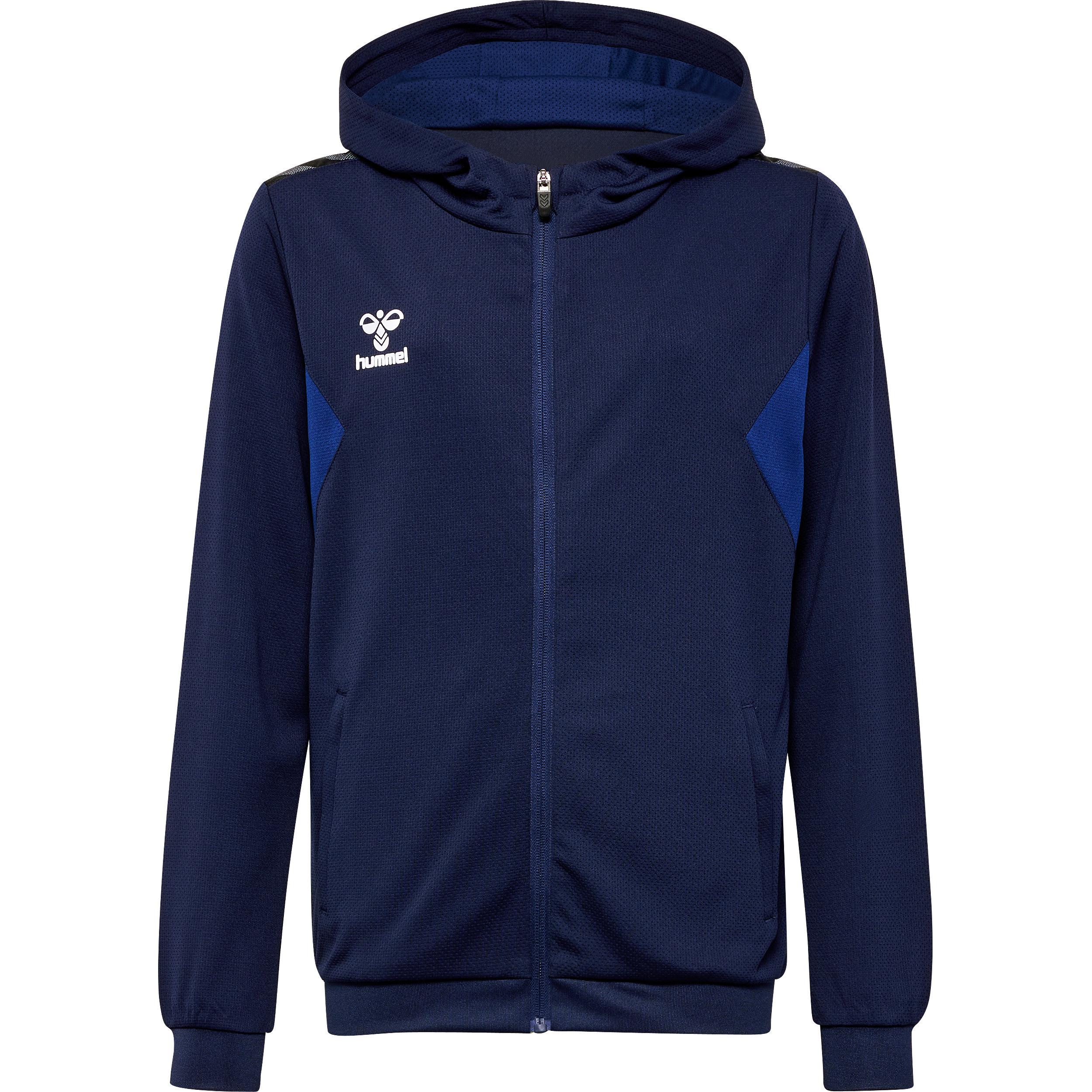 Hummel kinder-trainingsjacke mit kapuze und reißverschluss aus polyester authentic