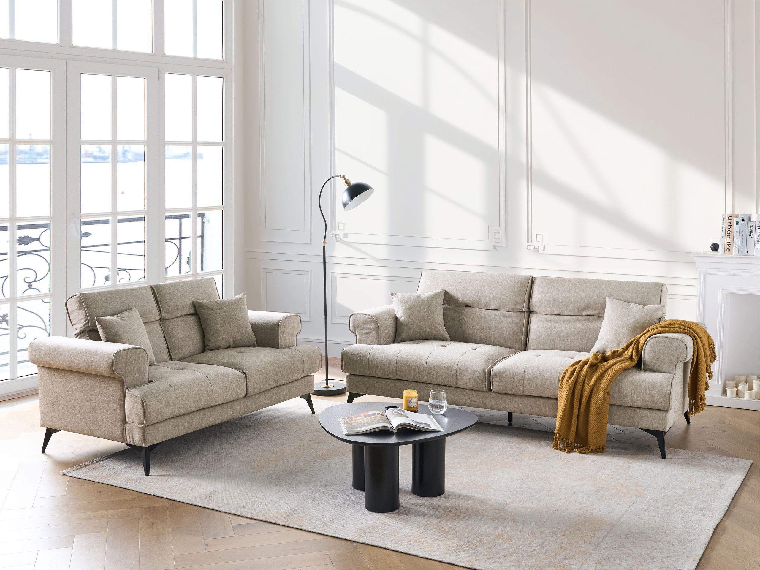 Beliani 3 Sitzer Sofa aus Polyester Minimalistisch SKIVE
