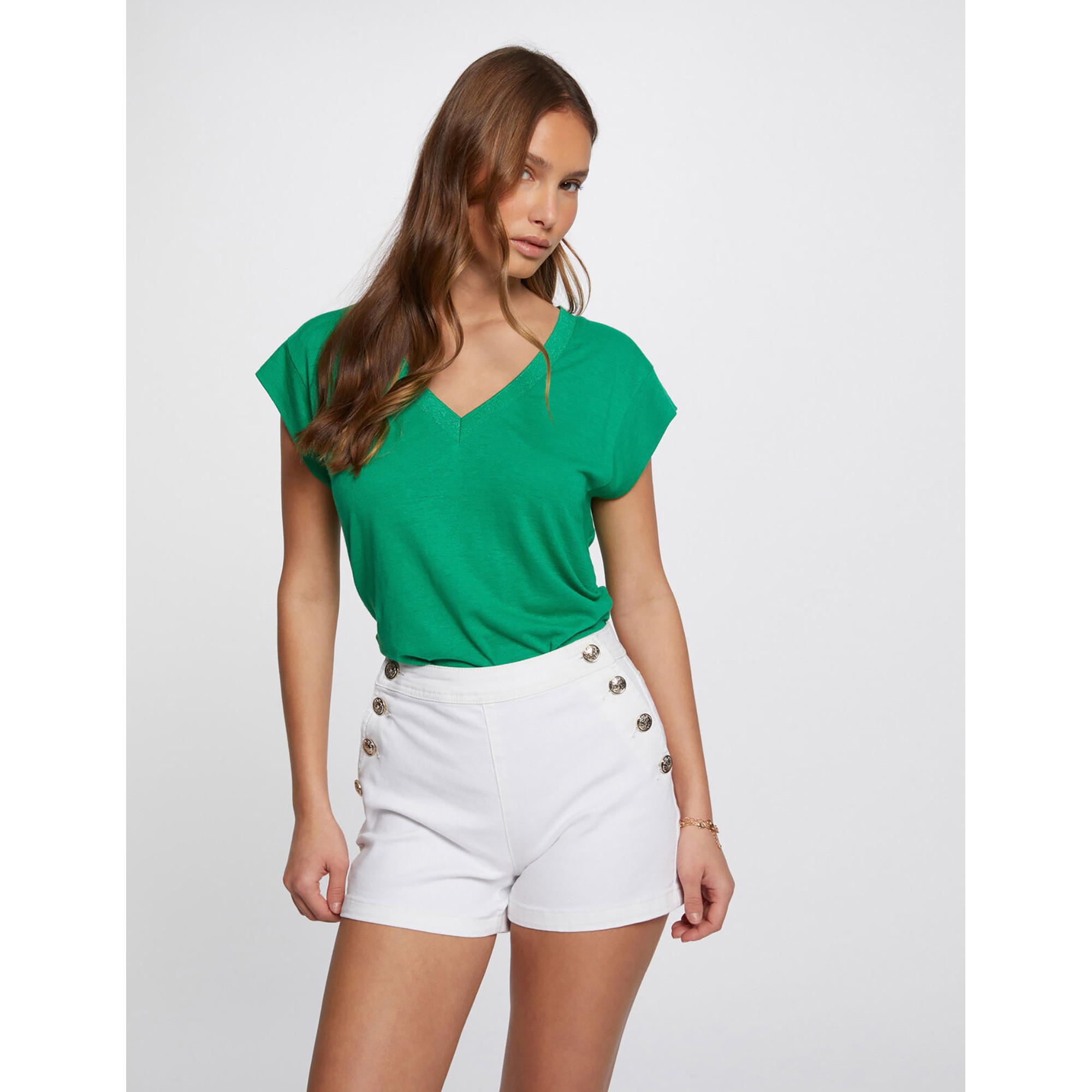 MORGAN High Waist Shorts aus Denim mit Knopfdetails