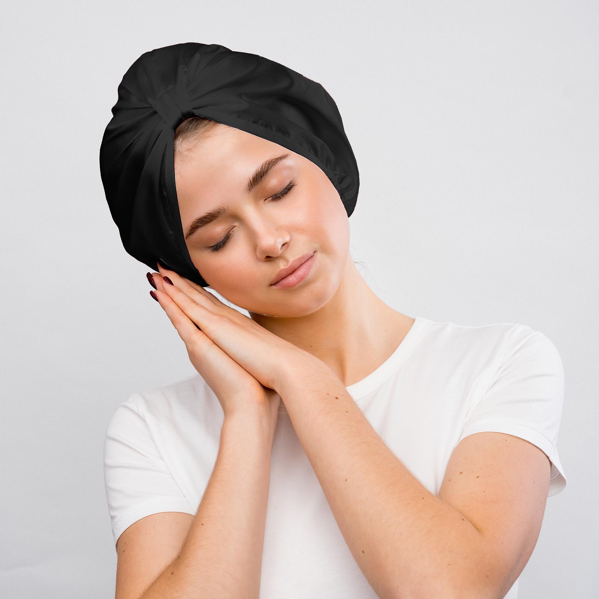 GLOV Glov Satin Hair Bonnet Black Anti-frizz Satin-Haube