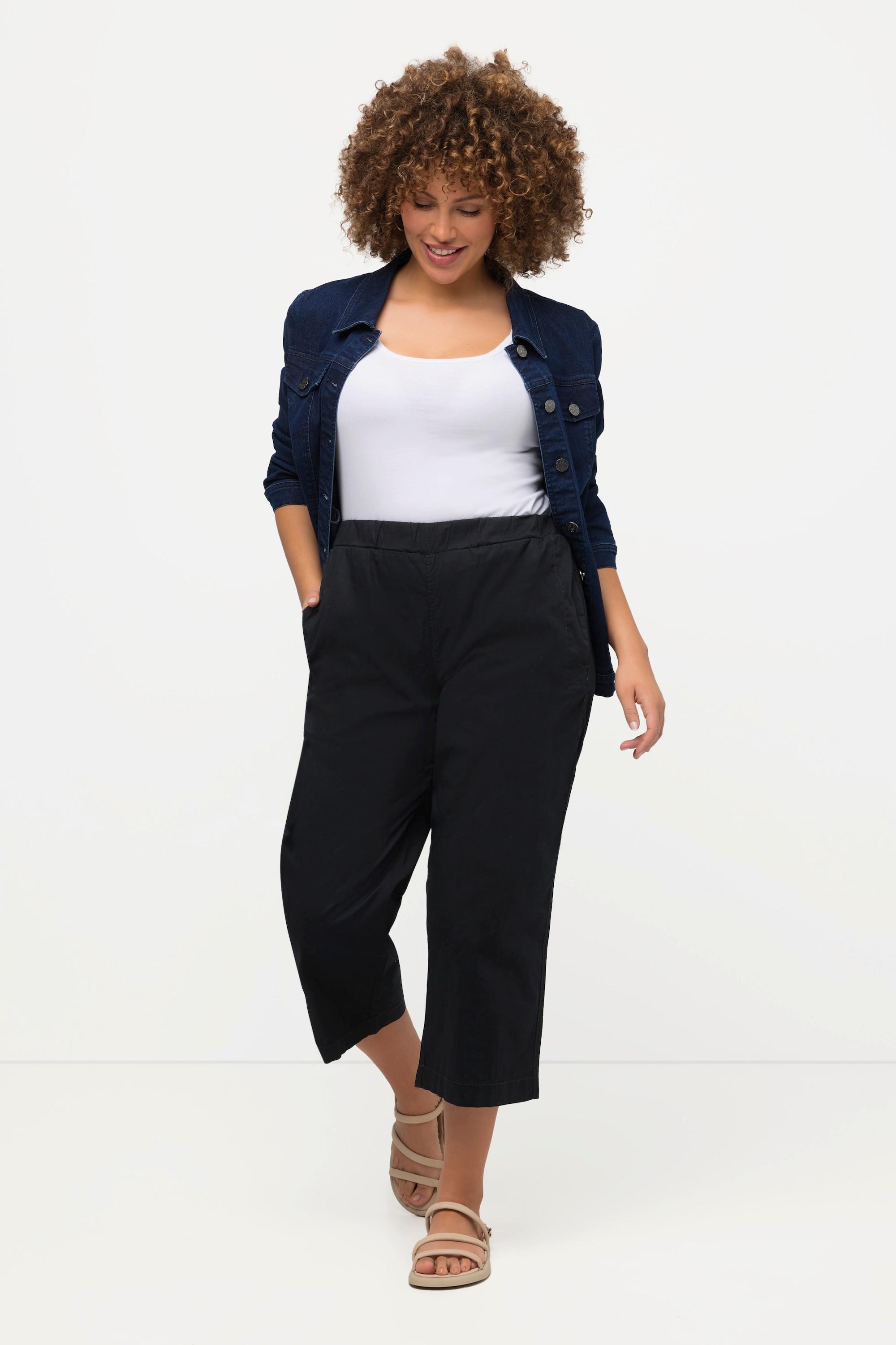 Ulla Popken 7/8-Hose Ruby mit geformtem Knie und geradem Bein