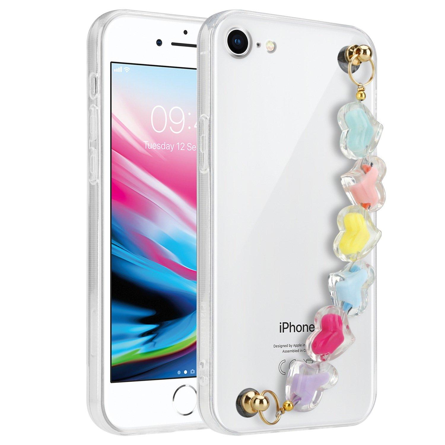 Cadorabo Hülle für Apple iPhone 7 7S 8 SE 2020 mit Handgelenk Kette