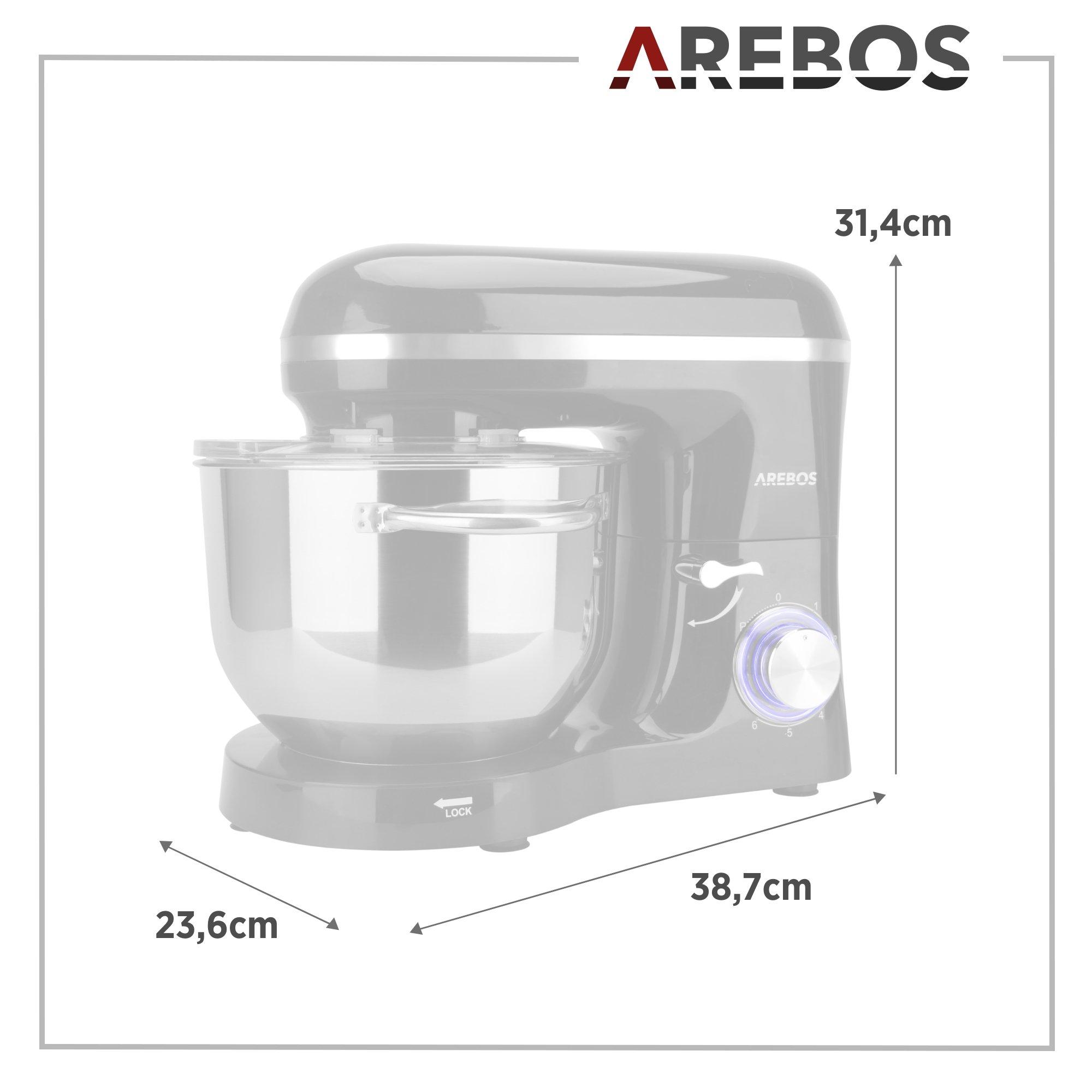 Arebos Küchenmaschine Knetmaschine Teigmaschine Rührmaschine Direktantrieb