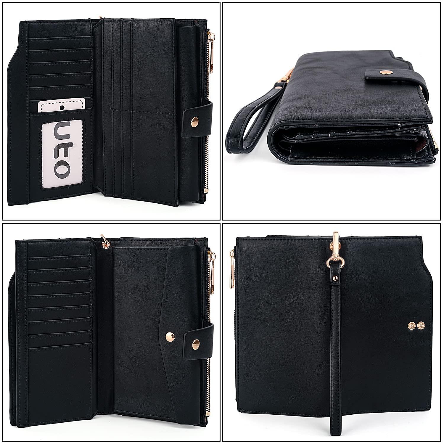 Only-bags.store Brieftasche RFID-Blockierung Große Kapazität Vegan Leder Clutch Wallet 21 Card Slots Holder Organizer