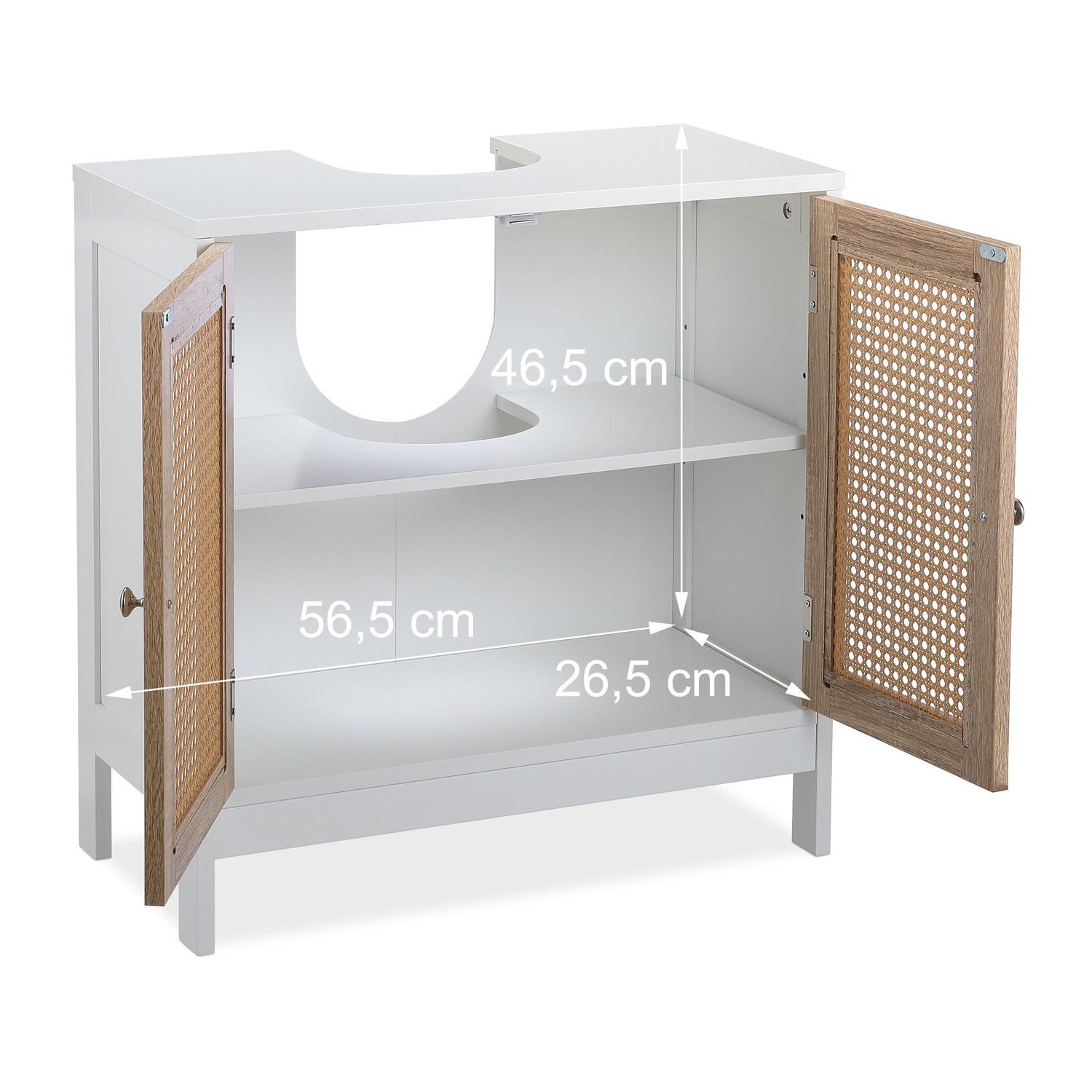 B2X Waschbeckenschrank mit Rattantüren