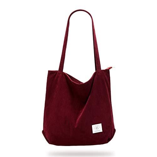 Only-bags.store Kordel Tasche Umhängetasche mit Reißverschluss, große Shopper Tasche Tragetasche Handtasche