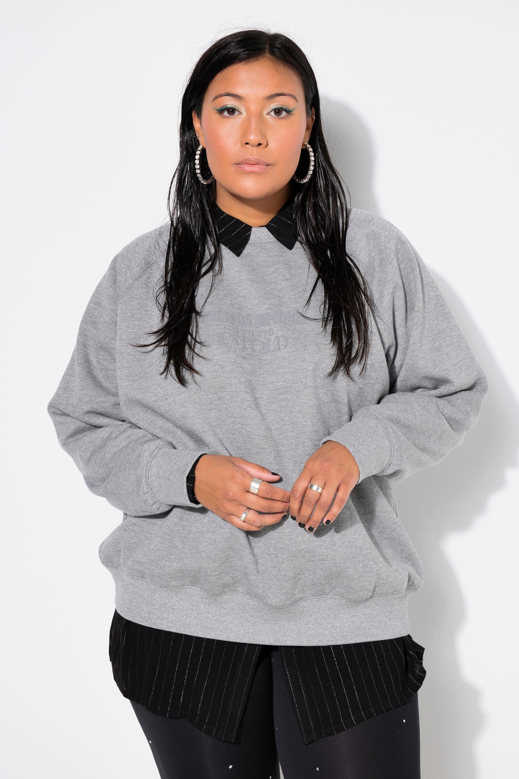 Studio Untold Sweatshirt, oversized, Glitzereffekt melange