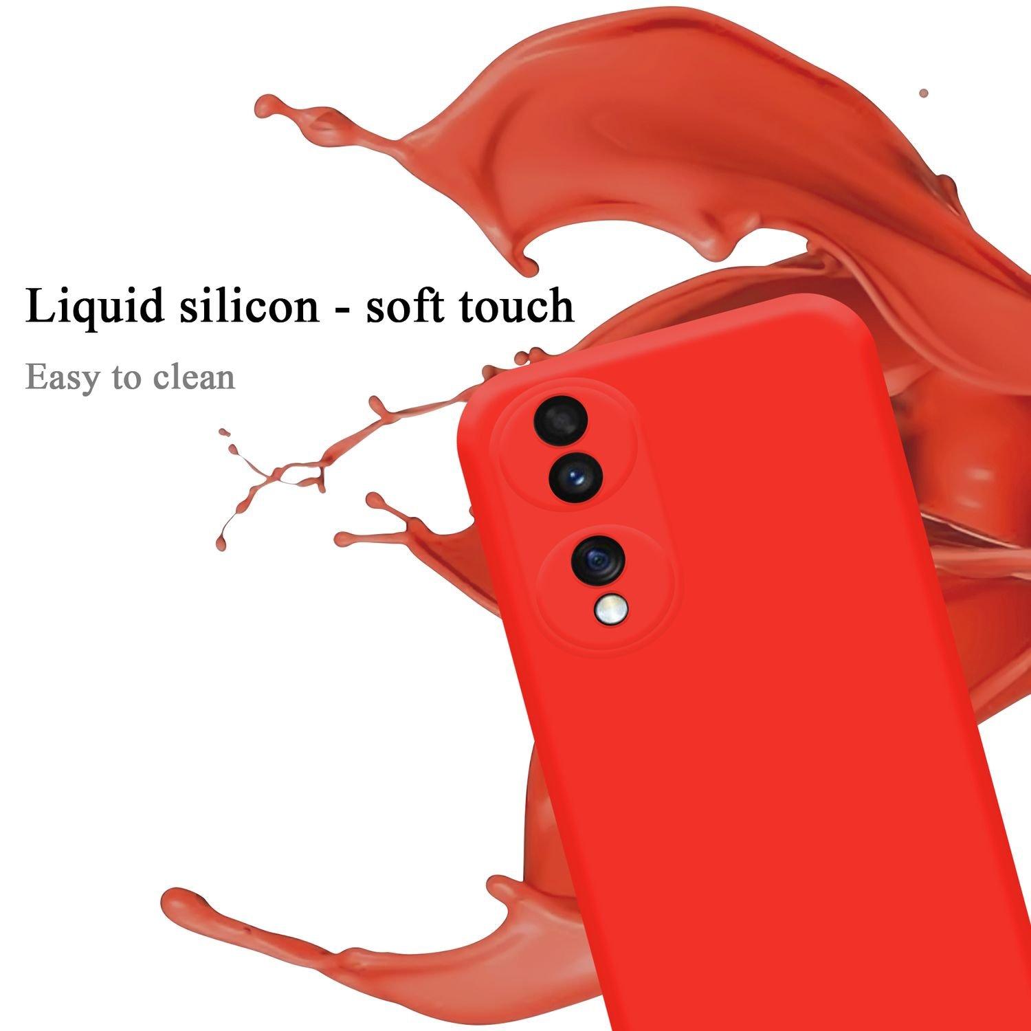 Cadorabo Hülle für Honor 70 in LIQUID ROT - Schutzhülle aus flexiblem TPU Silikon