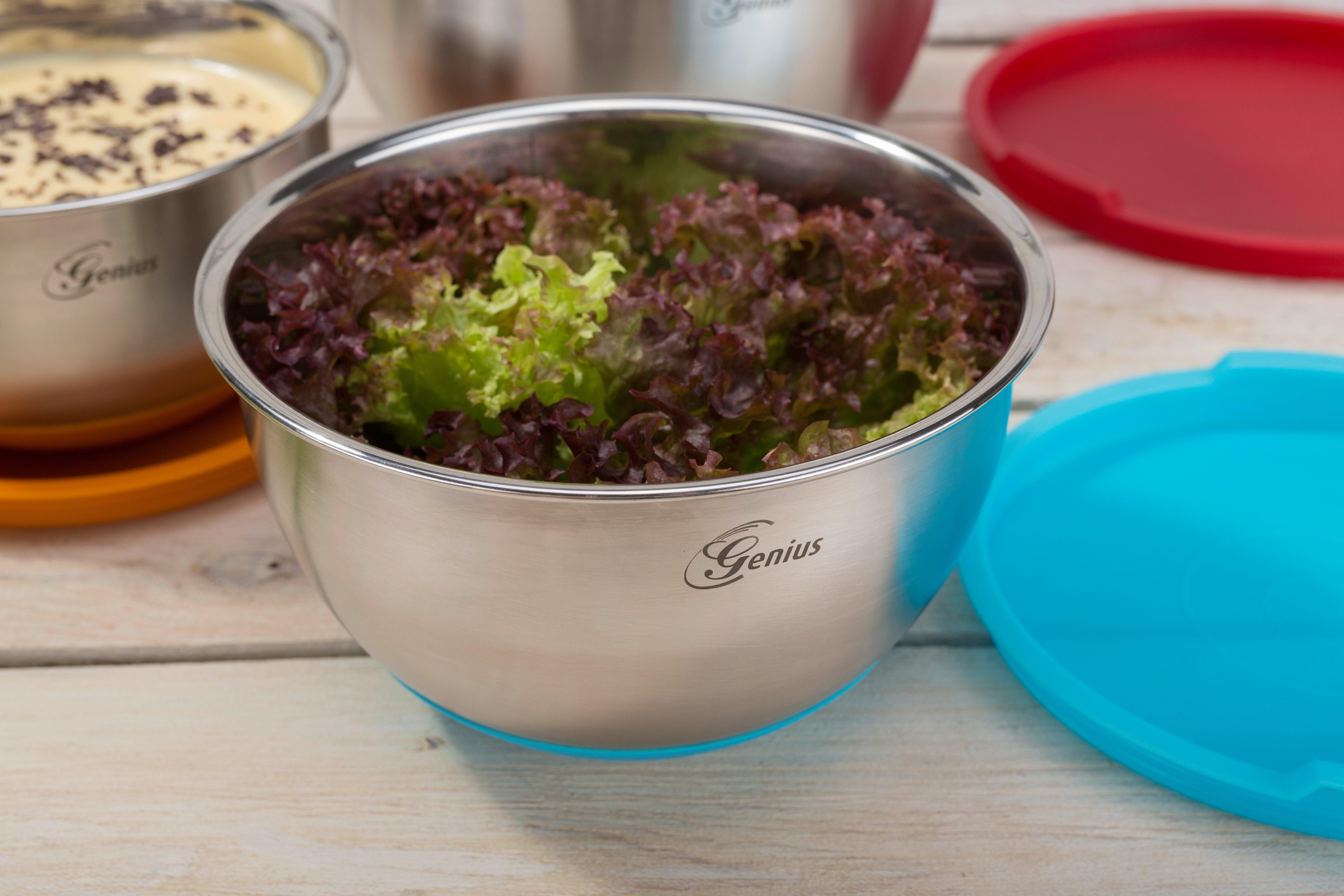 Genius Edelstahl Schüssel-Set mit Deckel 6tlg