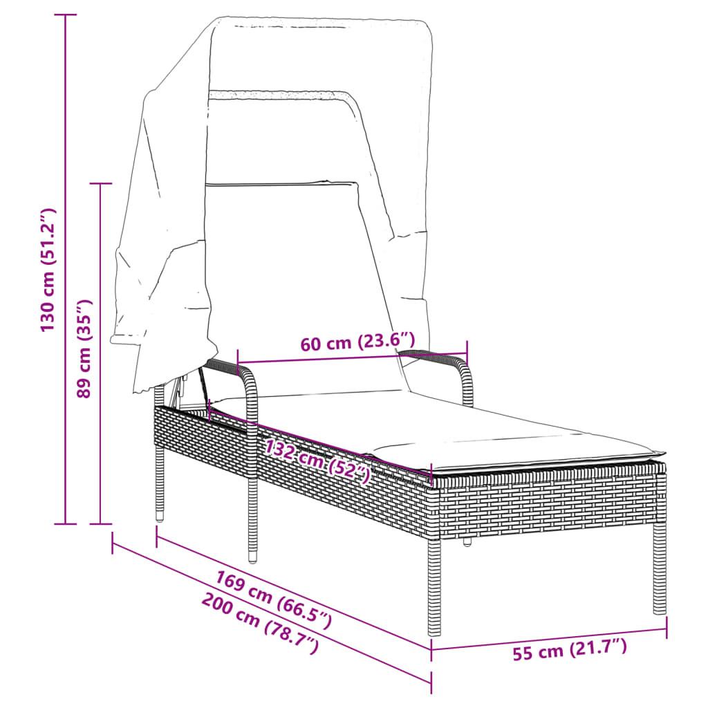 VidaXL Sonnenliege poly-rattan