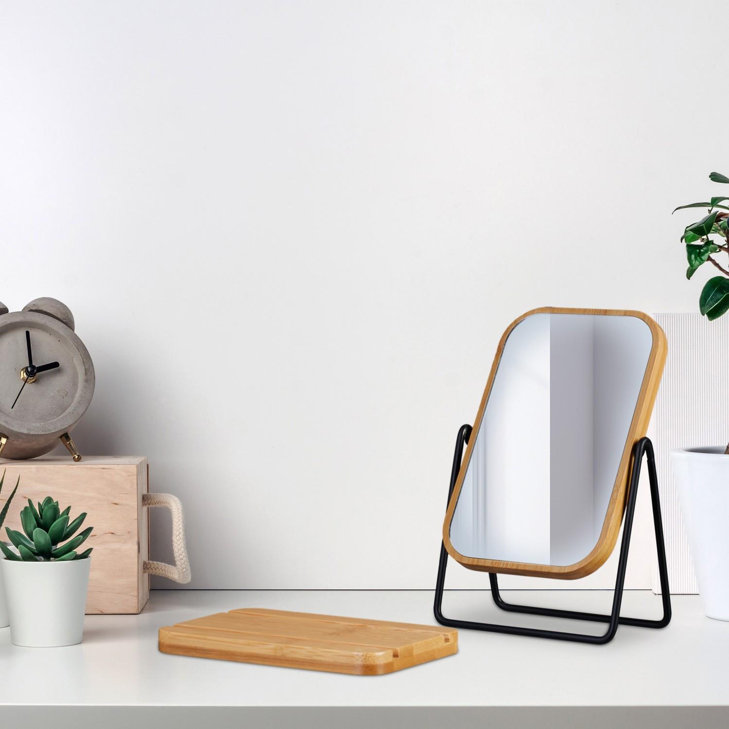 Northix Tischspiegel mit Bambusrahmen