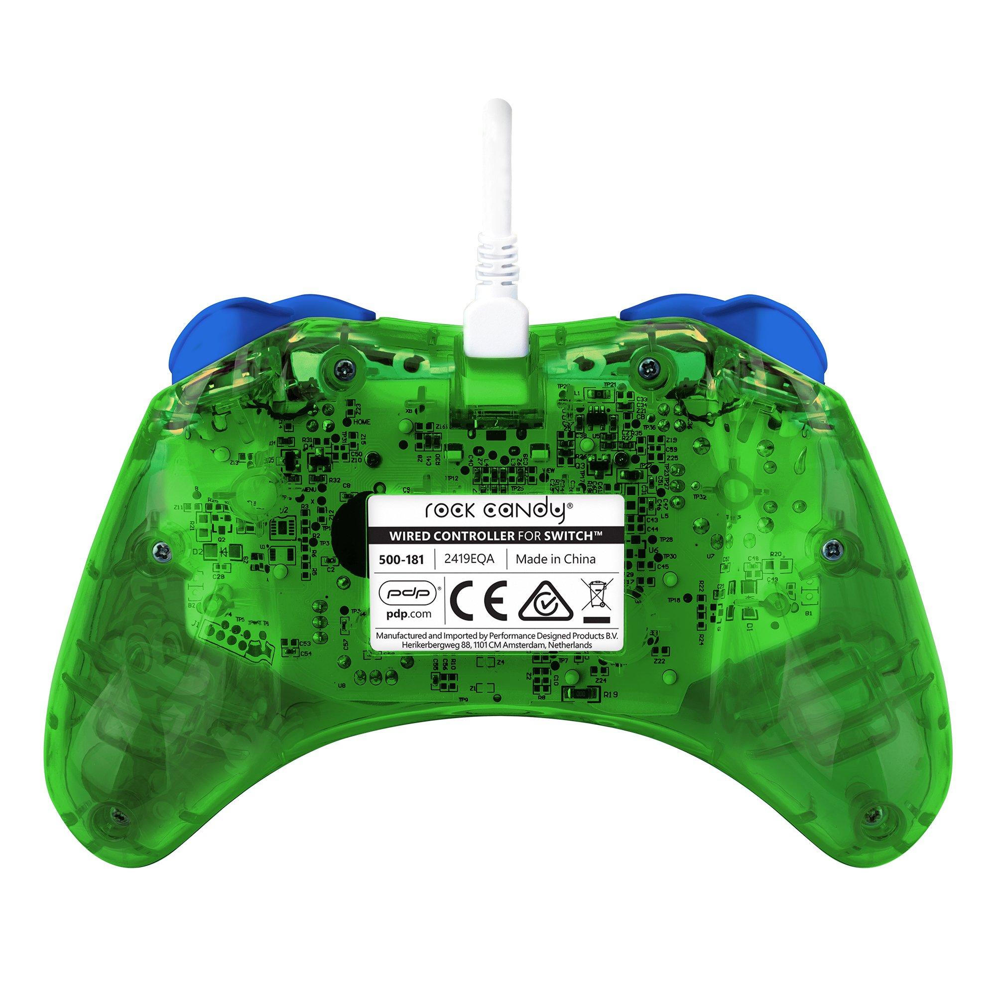 pdp Rock Candy: Luigi Lime Blau, Grün, Durchscheinend USB Gamepad Analog / Digital Nintendo Switch, Nintendo Switch Lite, Nintendo Switch OLED