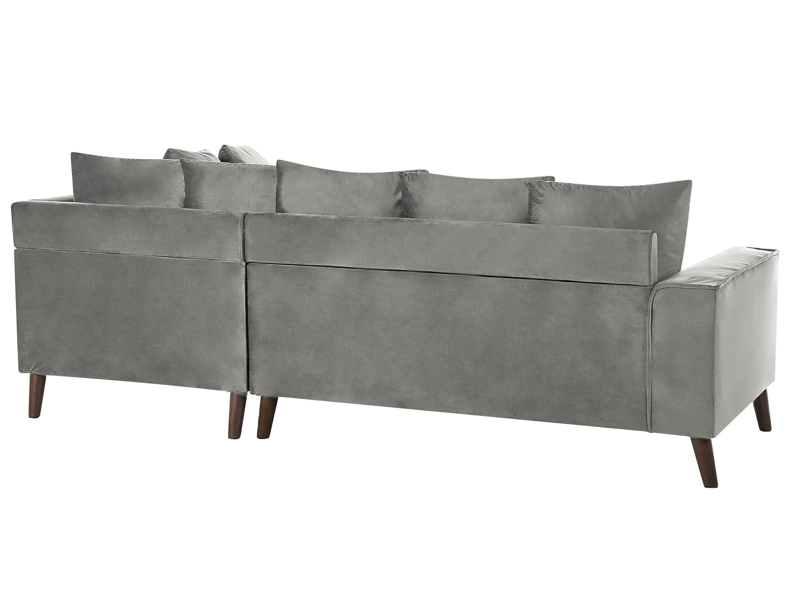 Beliani Ecksofa aus Samtstoff Modern GRENA