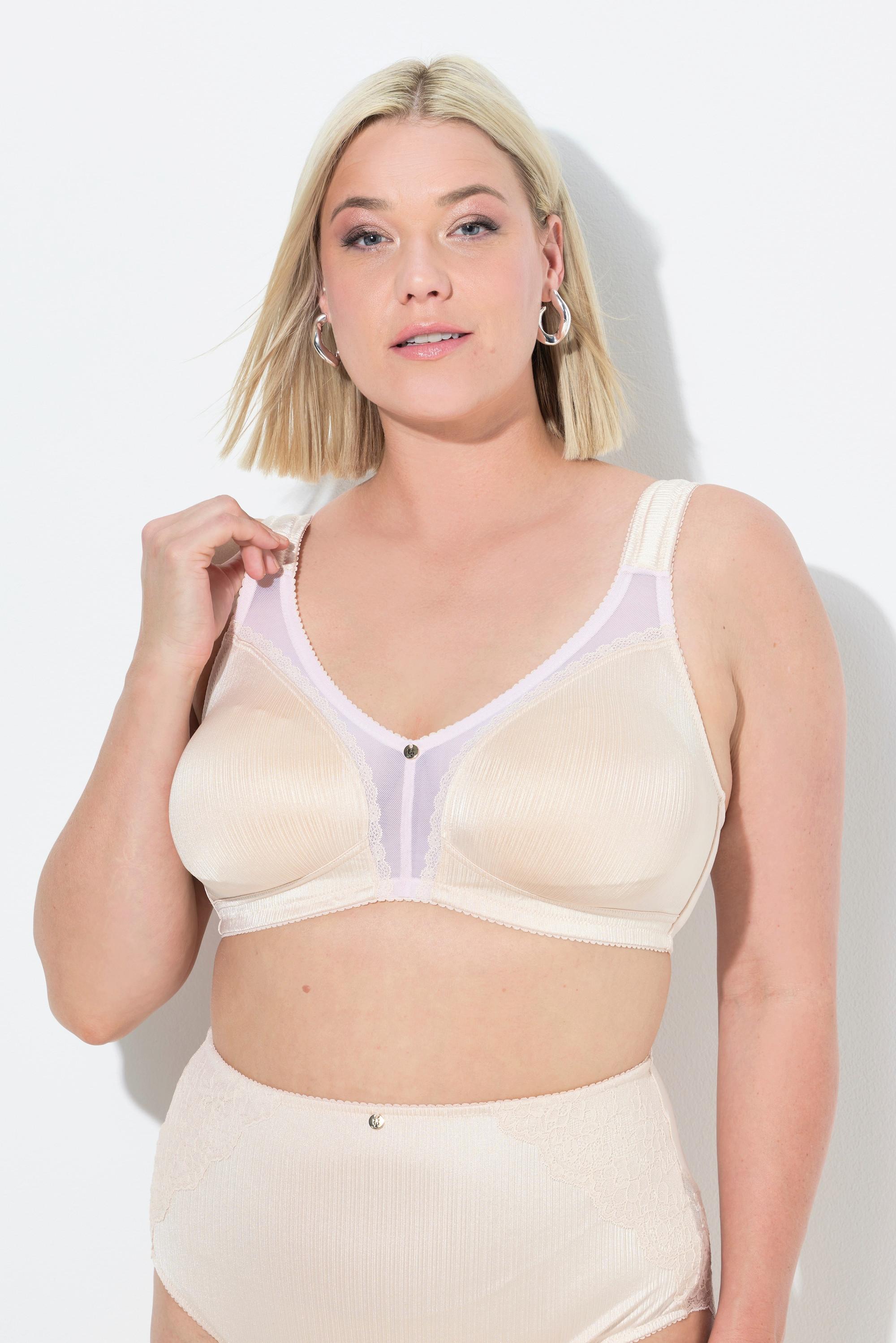 Ulla Popken Minimizer-BH, Satin, Spitze, ohne Bügel, Cup C - F