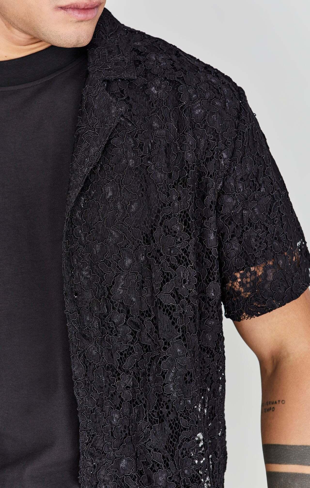 Sik Silk Lace Resort Kurzarmhemd