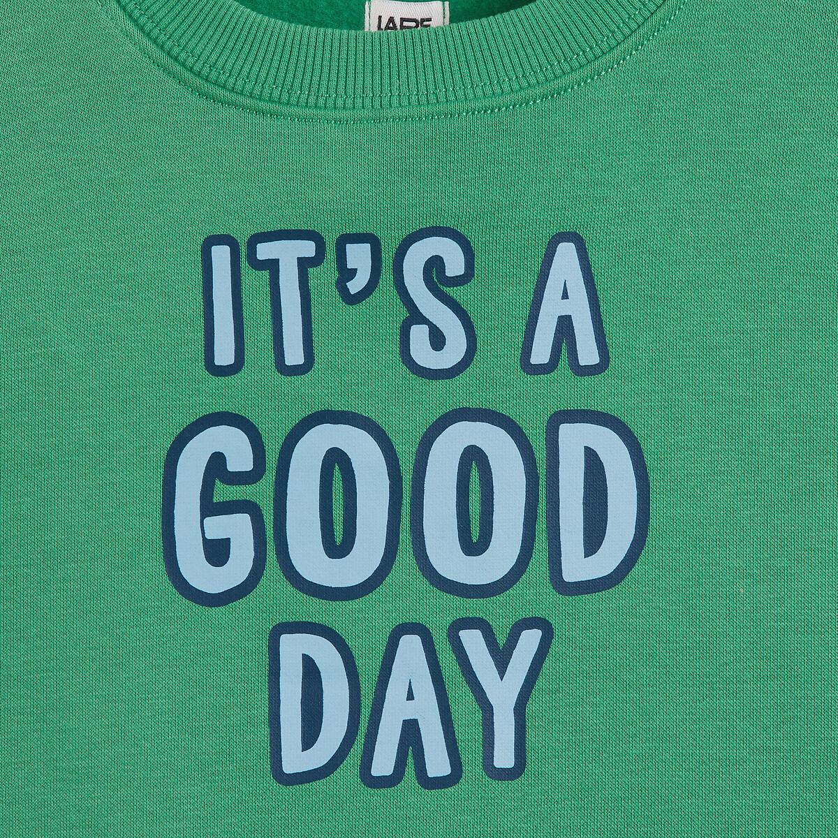 La Redoute Collections Sweatshirt mit rundem Ausschnitt und Message