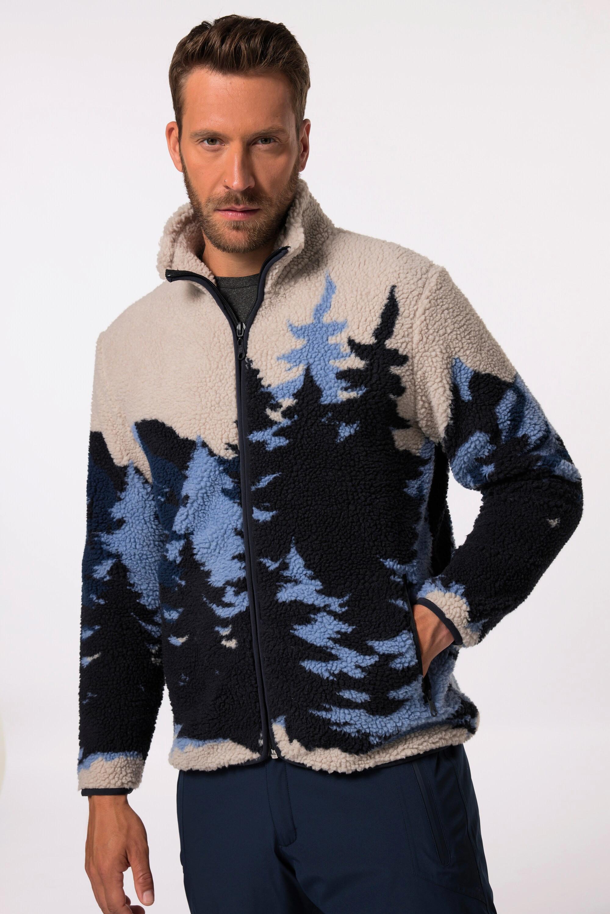 JP1880 Teddyjacke, Skiwear, Jacquard, Stehkragen, bis 7 XL