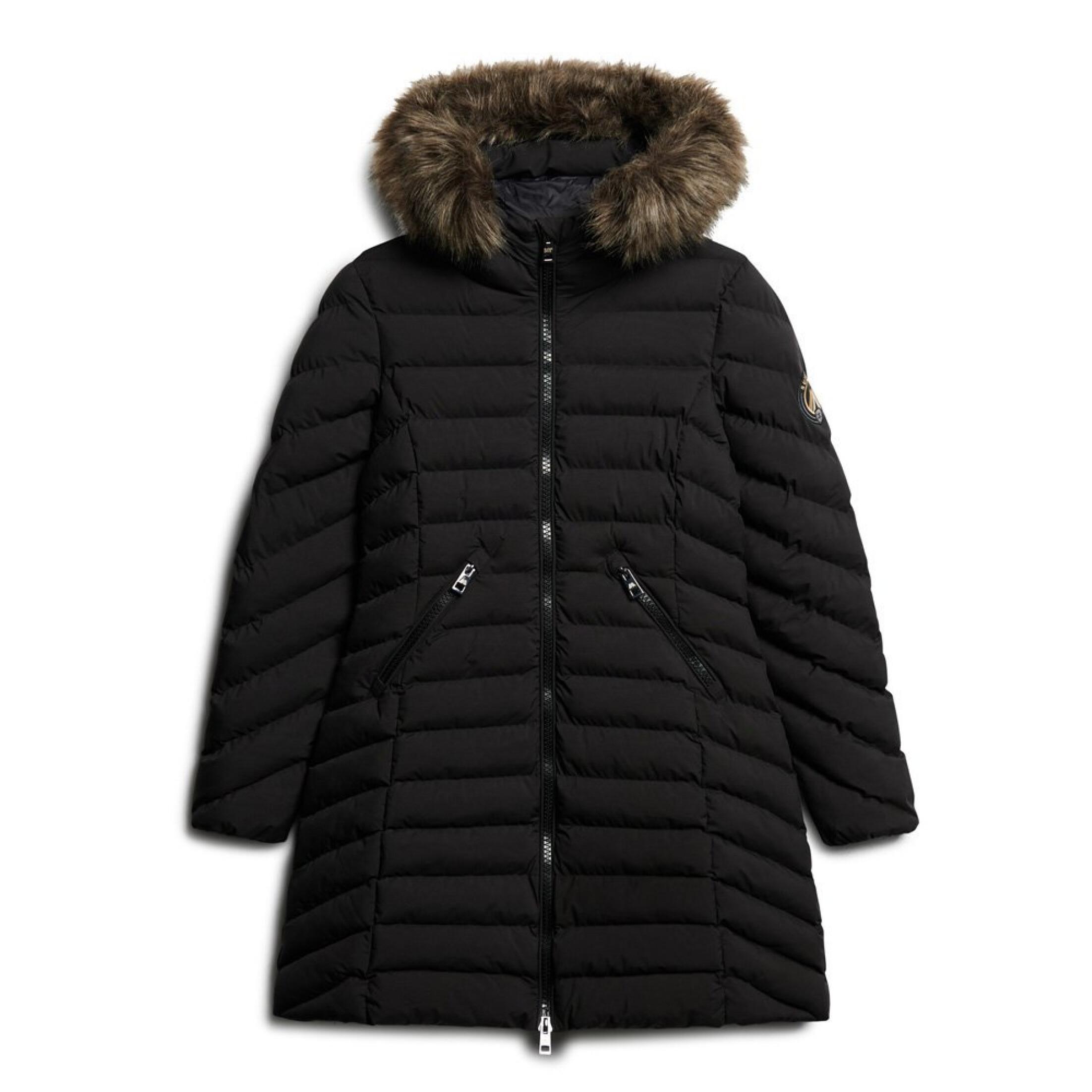 Superdry daunenjacke mid damen uperdry fuji faux fur