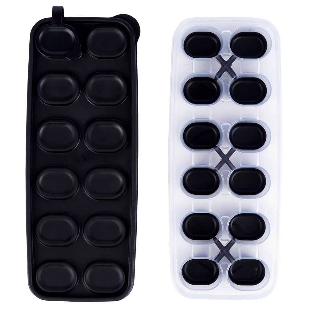 B2X Eisform für 12 Eiswürfel mit Deckel und Silikonboden