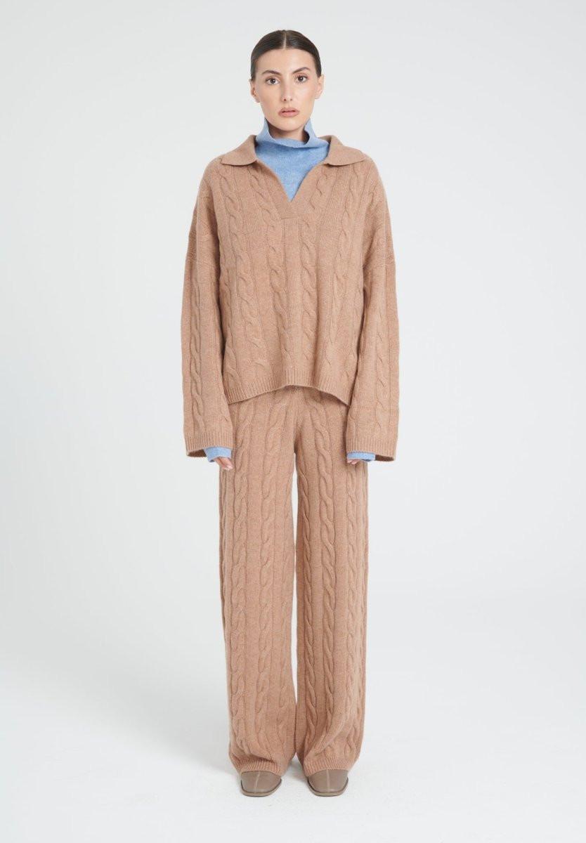 Studio Cashmere8 ZAYA 5 Polohemd mit gedrehtem Maschenbild 6 Fäden